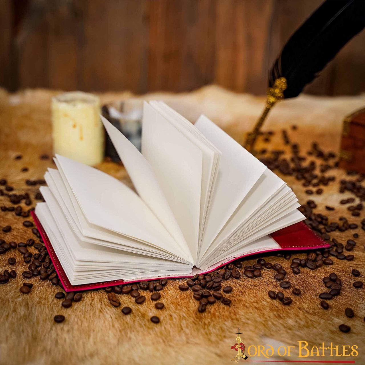 Imagen única de: Diario Medieval Pentáculo Hecho a Mano Diario de Piel Auténtica