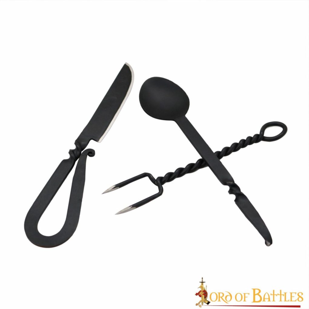 Imagen única de: Juego de Cubiertos Rústicos de Acero Inoxidable Funcionales para Campamento