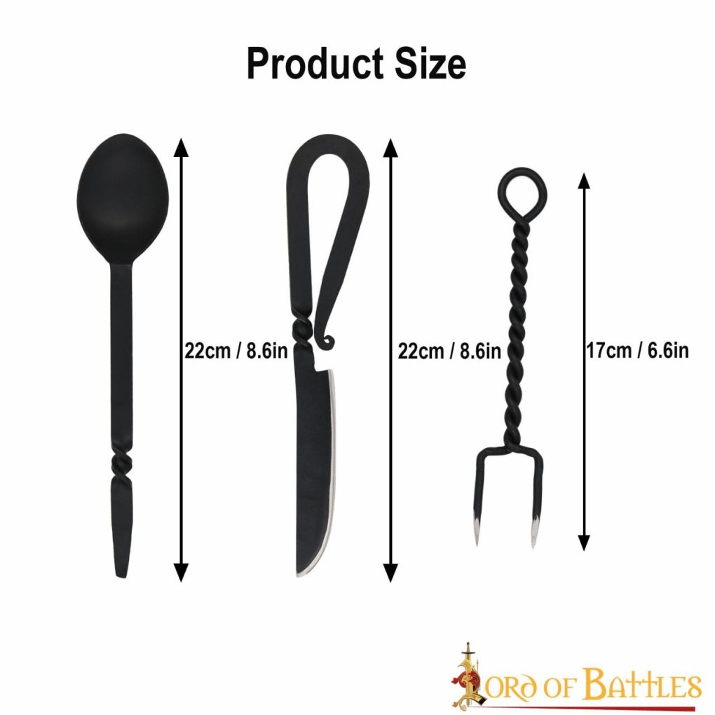 Imagen única de: Juego de Cubiertos Rústicos de Acero Inoxidable Funcionales para Campamento