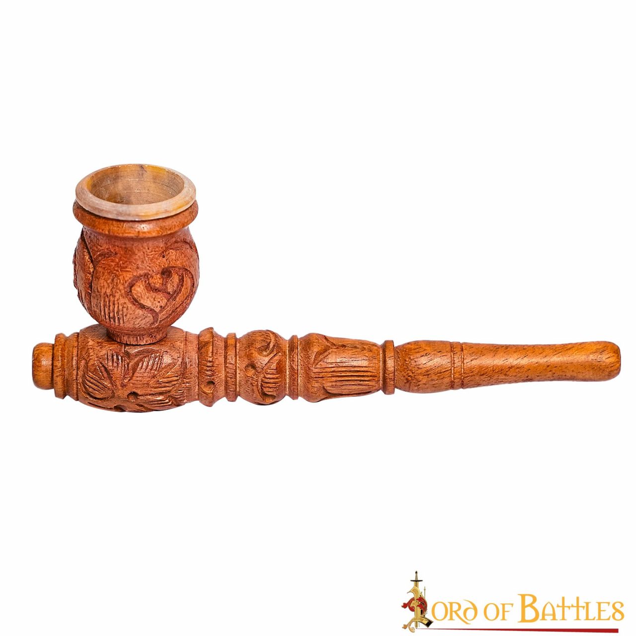 Imagen única de: Mini Pipa de Madera de Bolsillo de Madera Tallada a Mano con Grabado Vintage