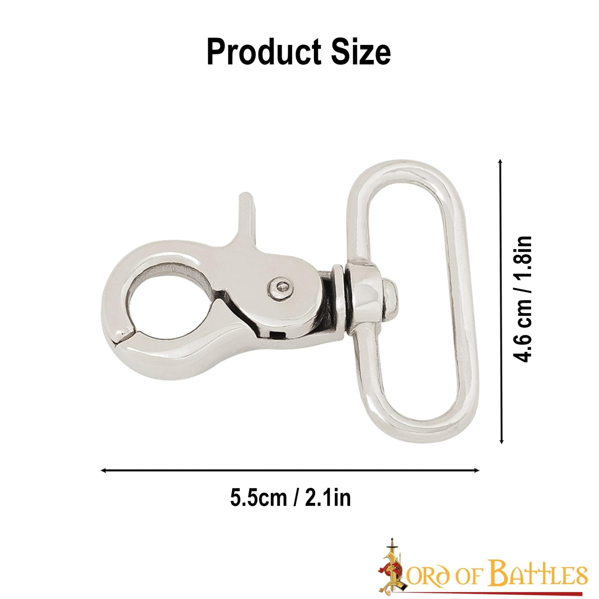 Gancho a Presión de Perno Niquelado - Clip Multiusos para Cinturones, Correas y Equipo - Imagen 3