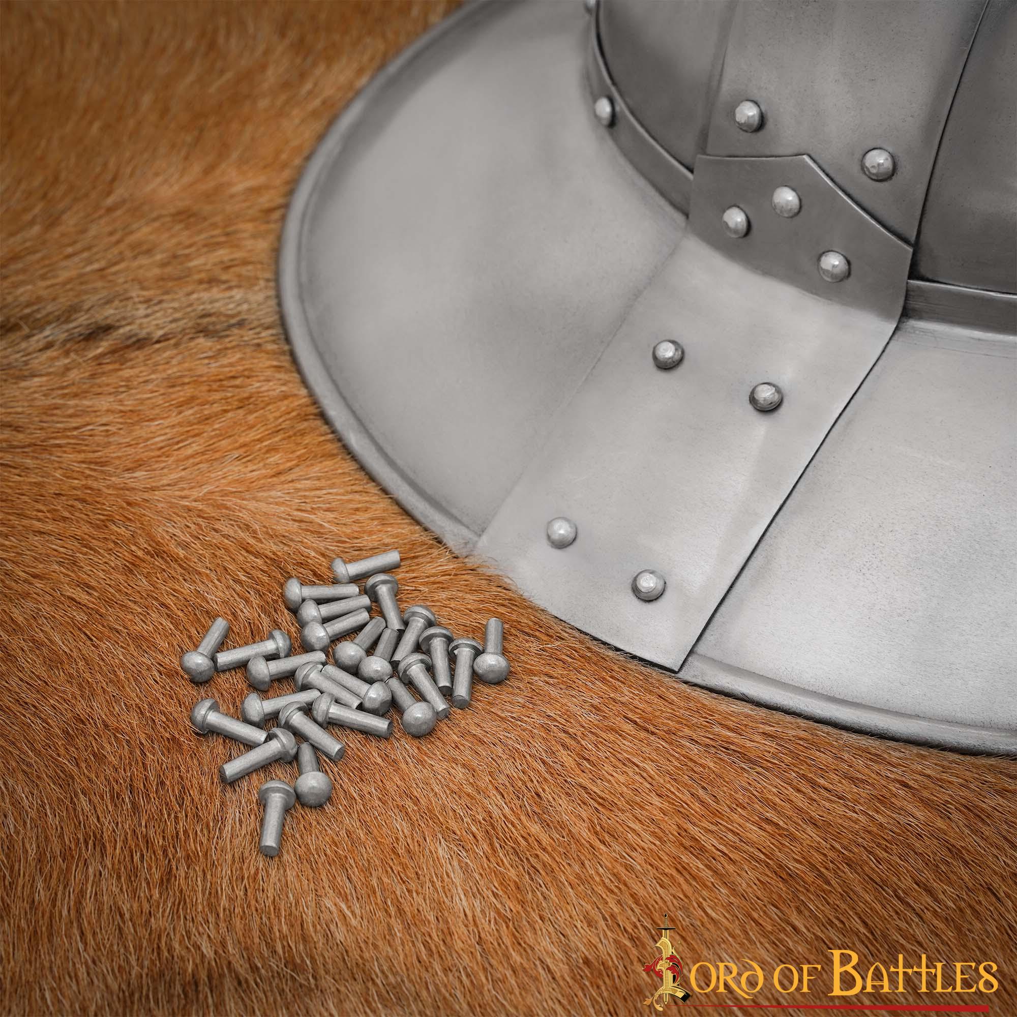 Imagen única de: Remaches de Cabeza de Seta - Juego de 25 Remaches de Cúpula para Armaduras y Marroquinería - 16 Mm de Longitud Total