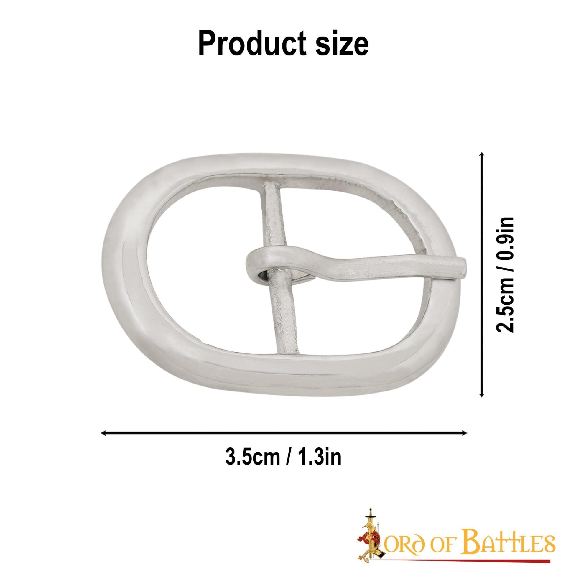 Imagen única de: Hebillas Ovaladas Niqueladas de Inspiración Medieval - Juego de 3 Hebillas de Acero Acabadas a Mano