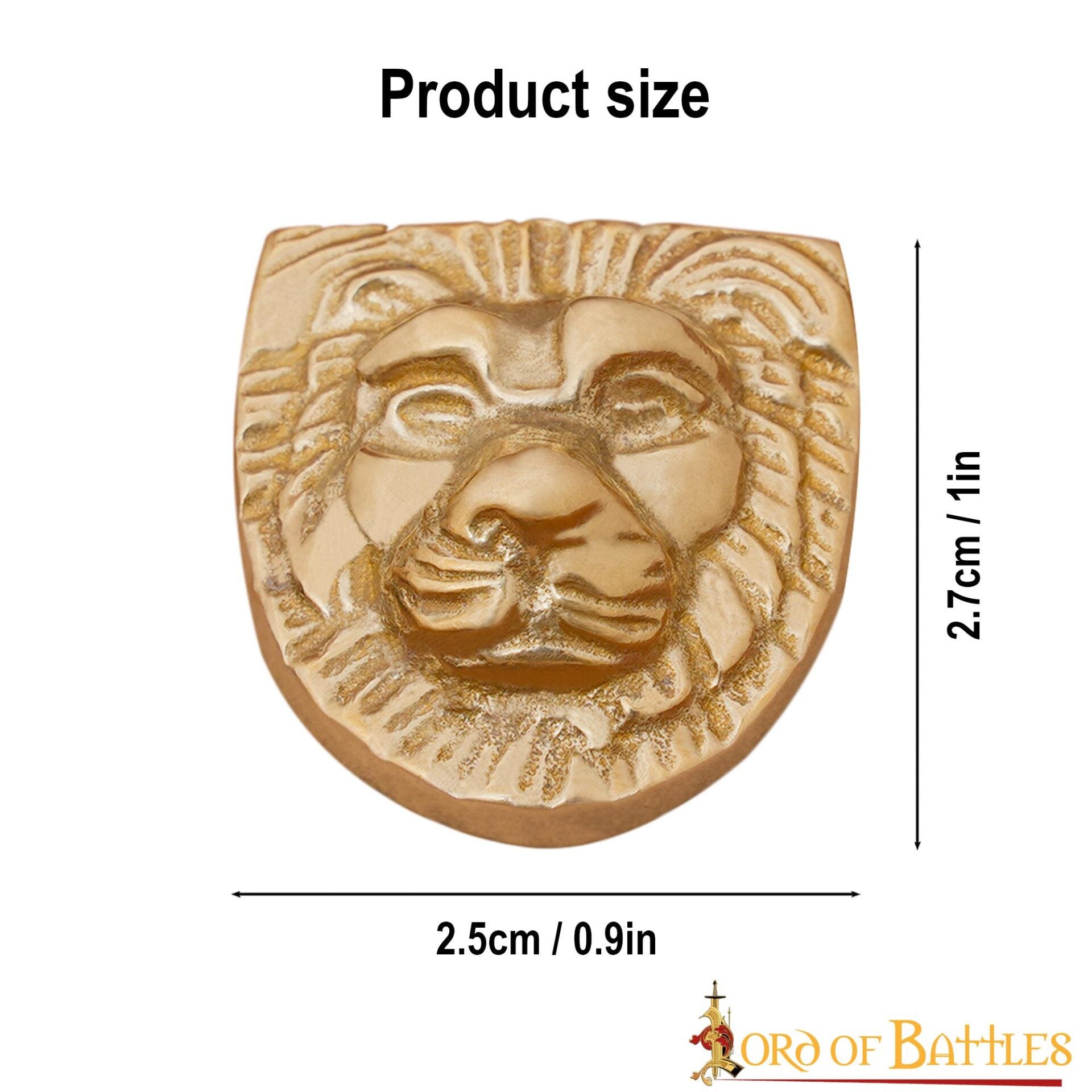 Adorno de Latón con Cabeza de León - León de Nemea de la Mitología Griega - Imagen 3