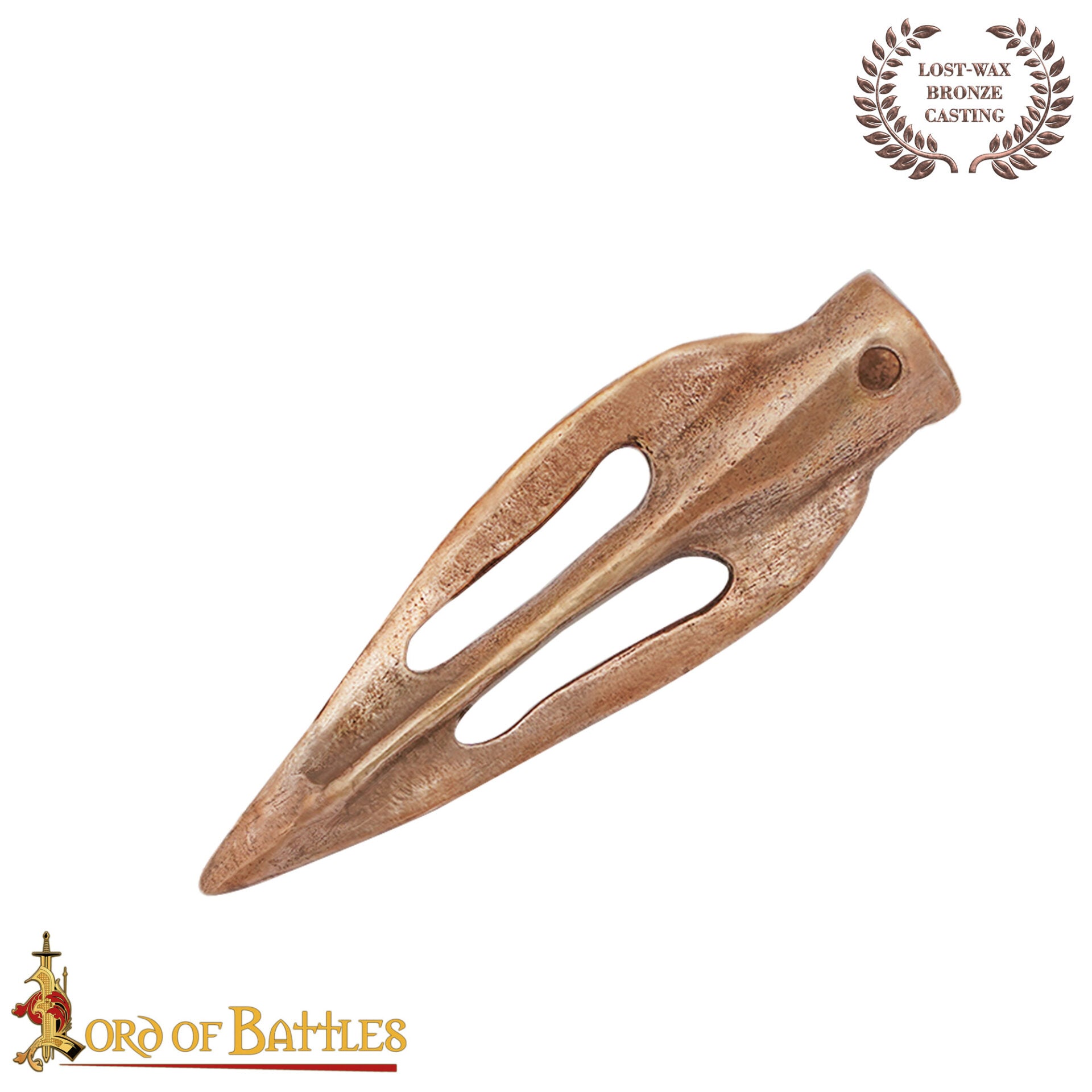 Imagen única de: Punta de Flecha de Bronce Fundido a la Cera Perdida con Hoja Perforada Siglos Viii-v A.c. 3,5 Cm