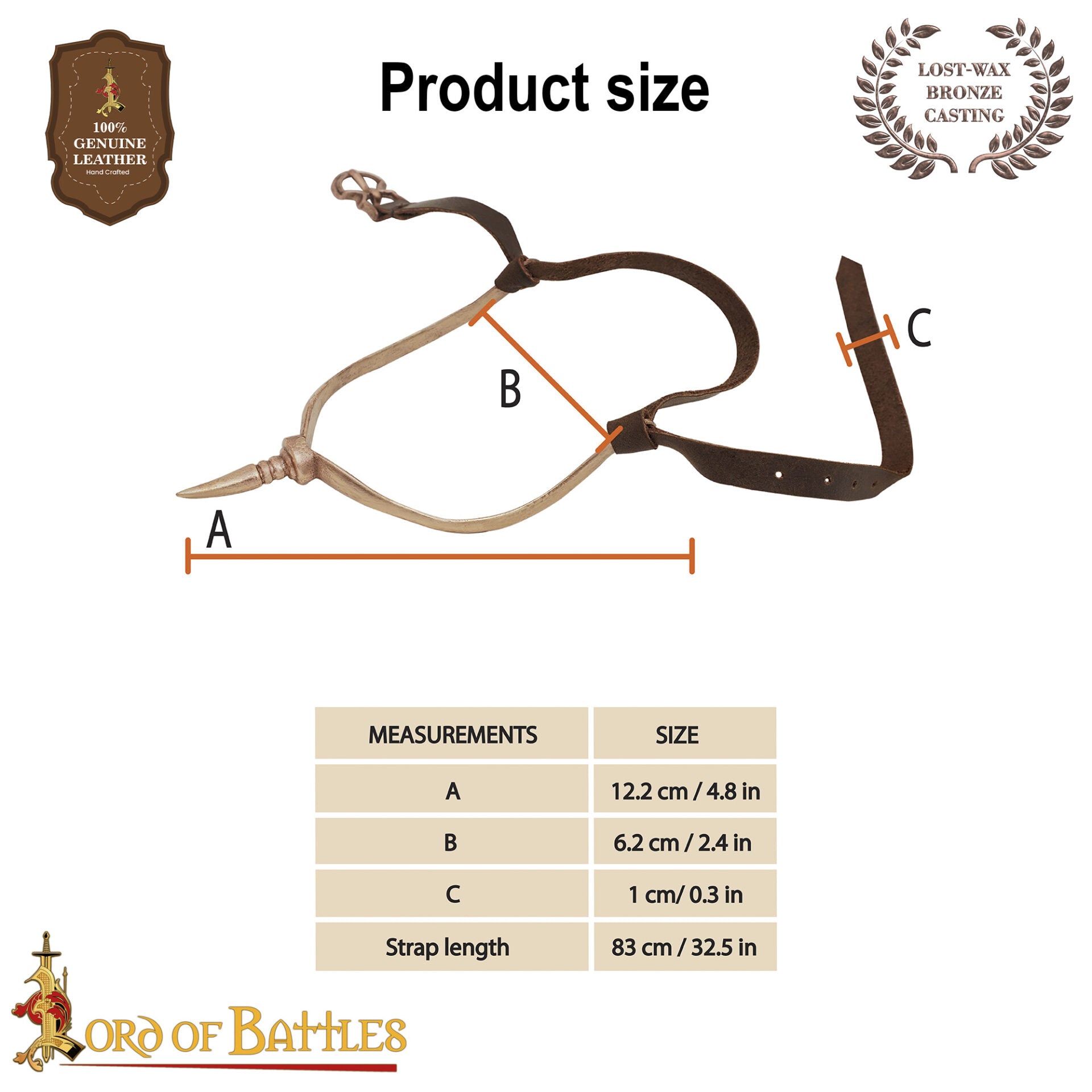 Imagen única de: Espuelas Medievales del Siglo Xiii-xv de Bronce Fundido a la Cera Perdida con Correas de Cuero