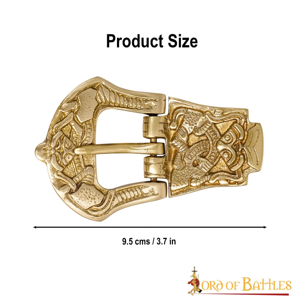 Imagen única de: Hebilla de Cinturón Vikinga Diseño Celta Latón Puro Accesorio para Cinturón