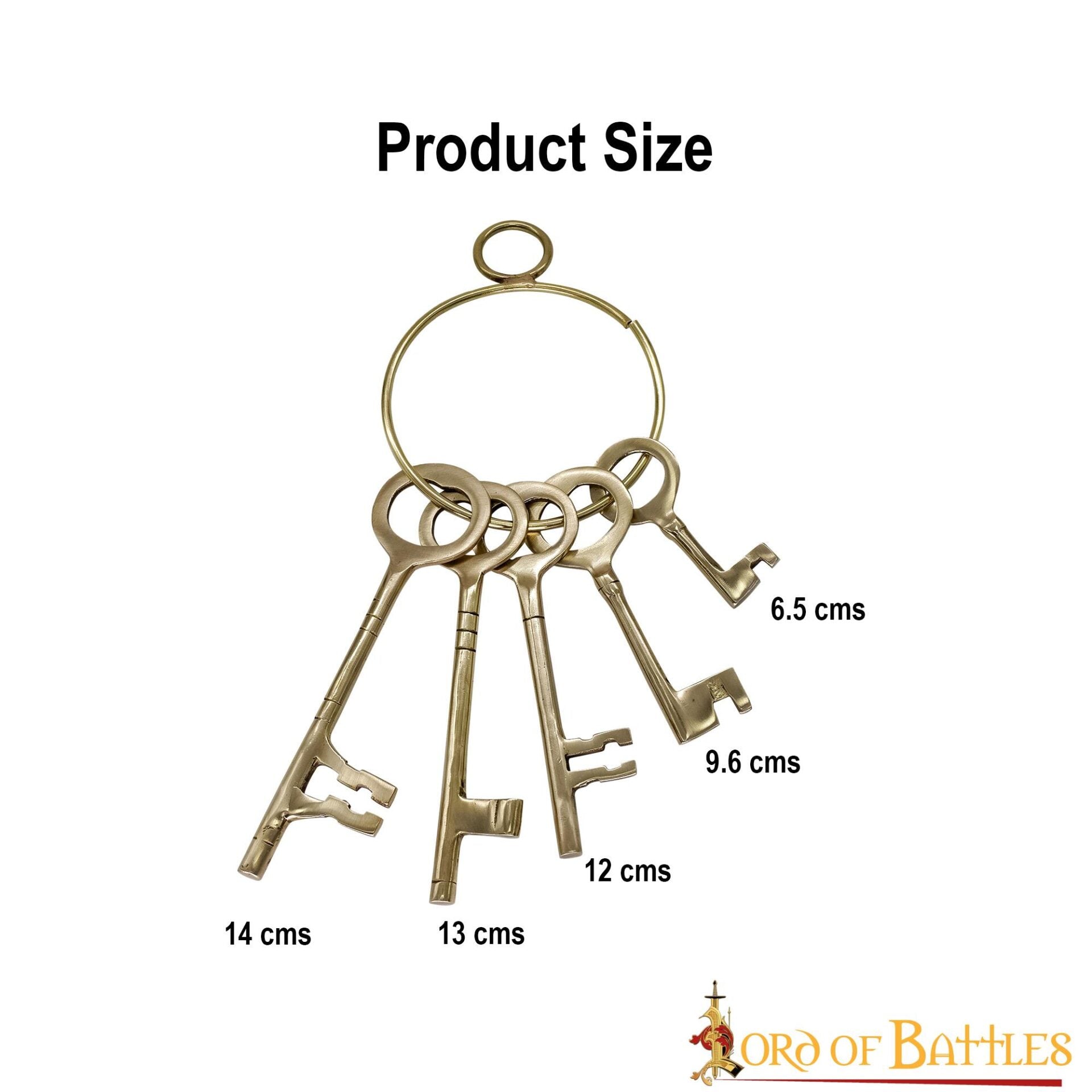 Imagen única de: Juego de Llaves Medievales de Latón para Mazmorras - Réplica Histórica de 5 Piezas para Decoración Pirata y Salas de Escape