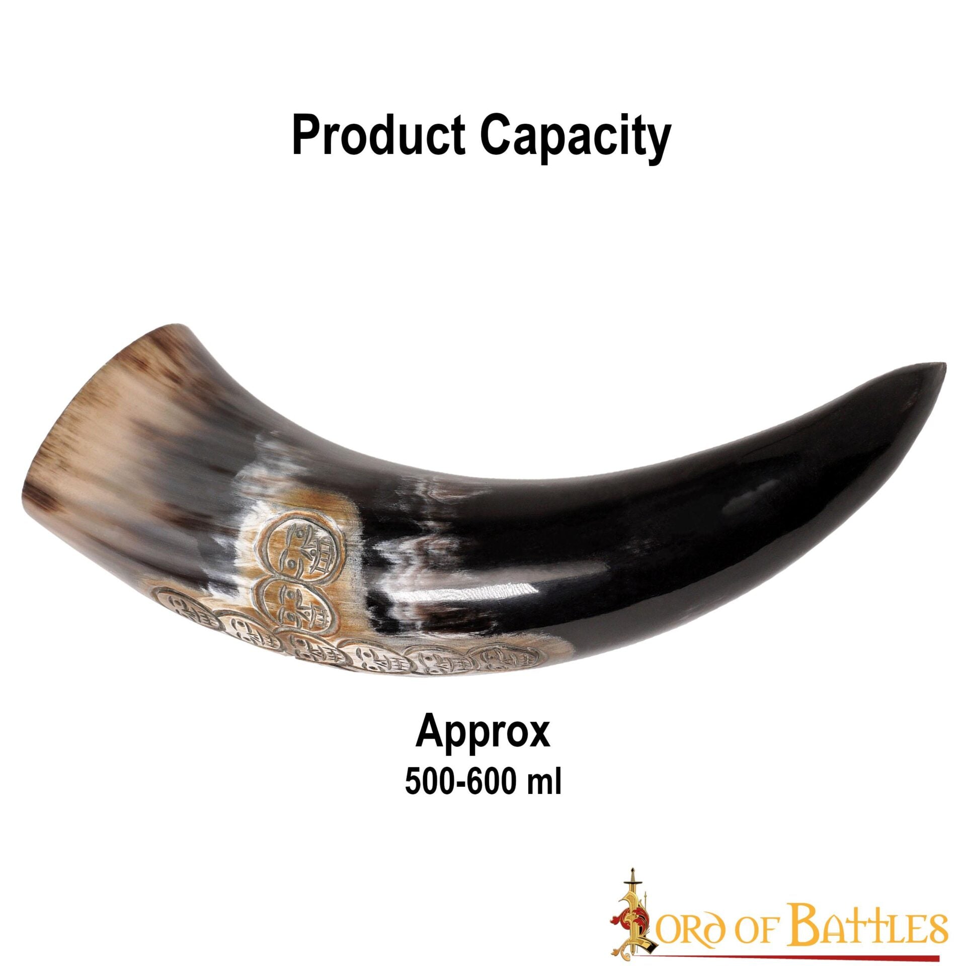 Imagen única de: Viking Drinking Horn 500 - 600 Ml Cuerno de Buey Auténtico Hecho a Mano