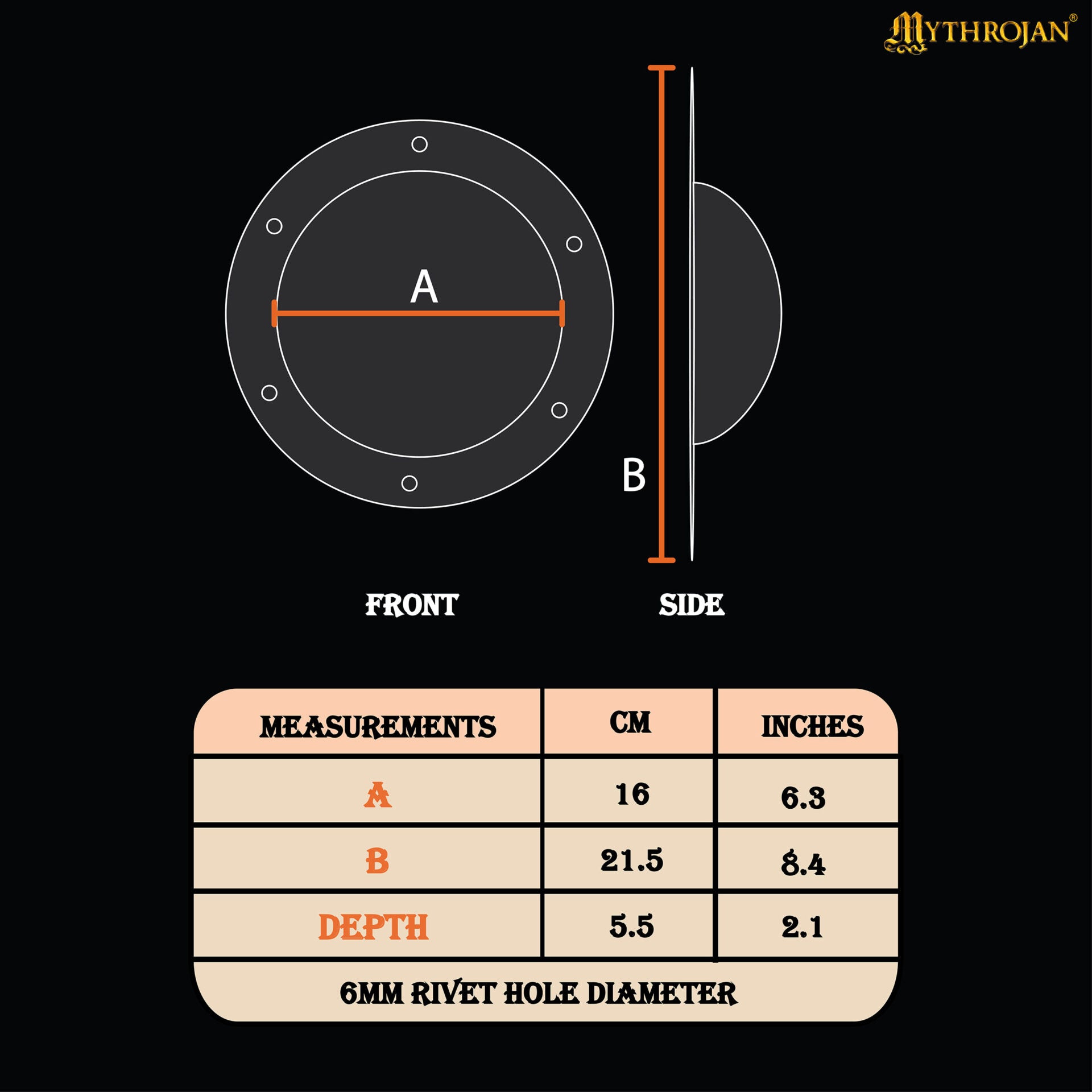 Imagen única de: Escudo Umbo Forjado a Mano con Remaches | Acabado en Acero Bruto Envejecido