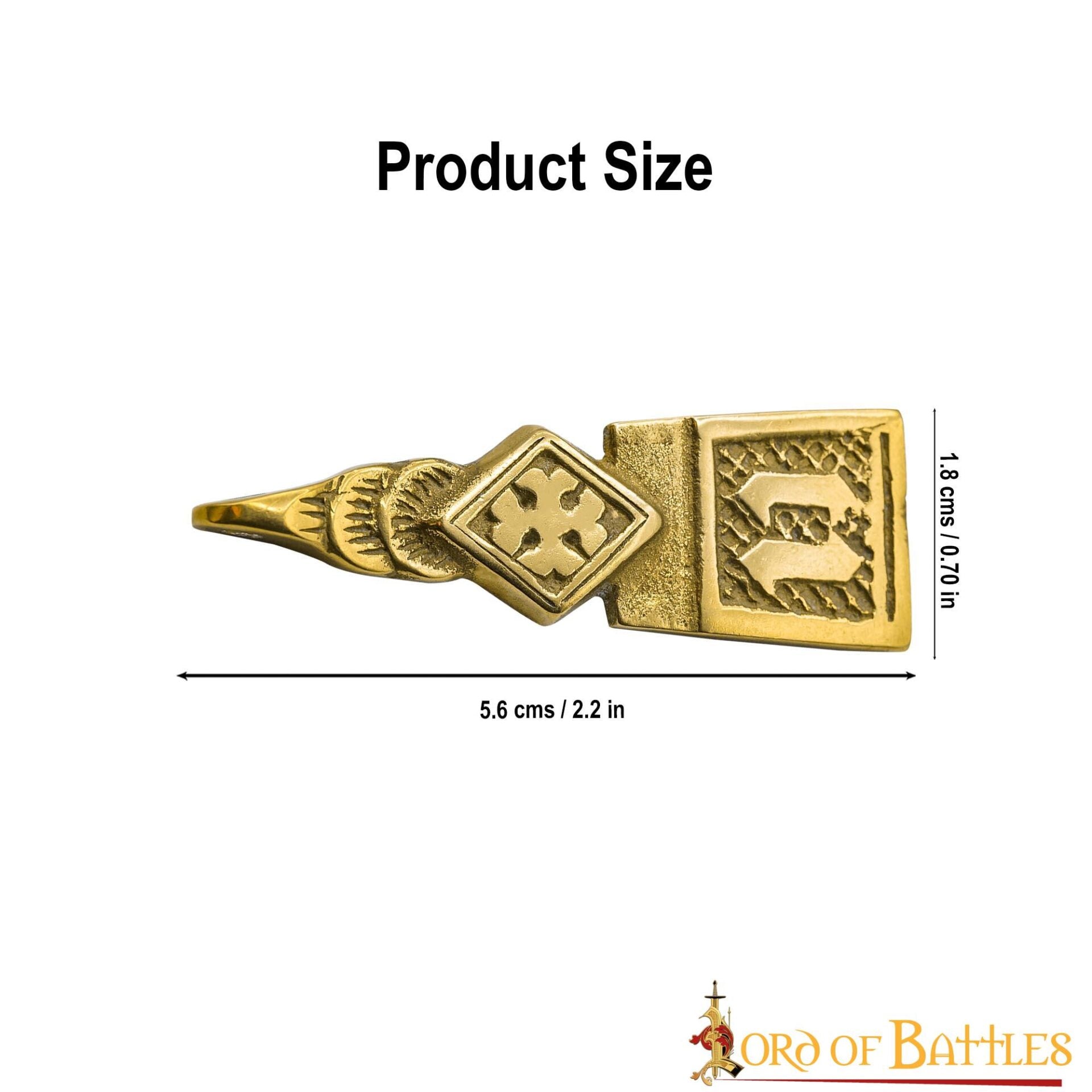 Imagen única de: Intrincado Cinturón Medieval de Latón Macizo Accesorio Funcional Chape