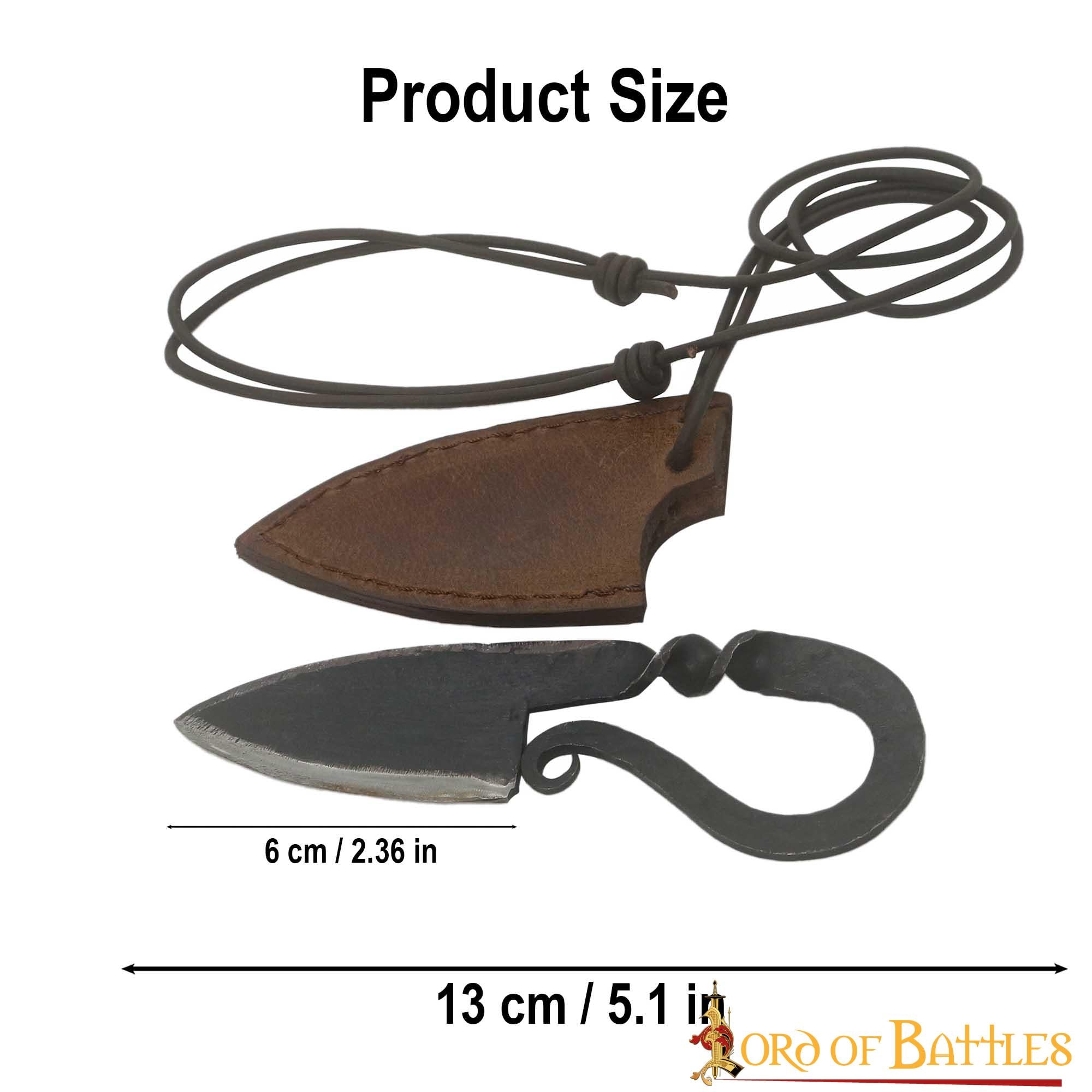 Imagen única de: Cuchillo Vikingo de Hierro Forjado a Mano con Funda de Cuero Auténtico