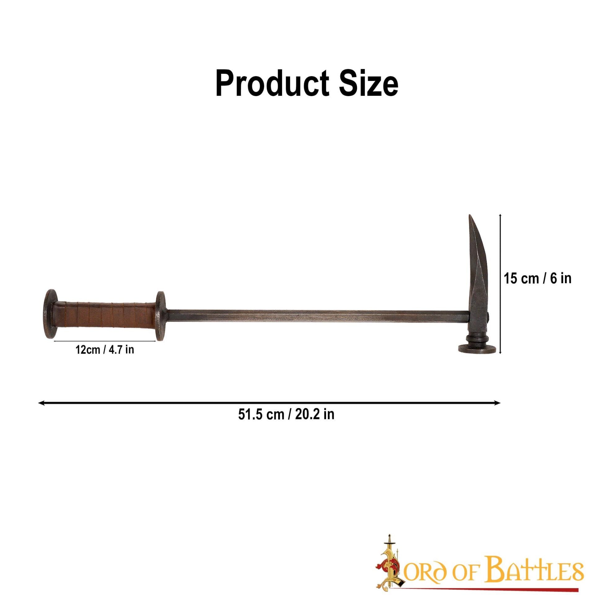 Martillo de Guerra Medieval de Pico de Cuervo Forjado a Mano - Imagen 11