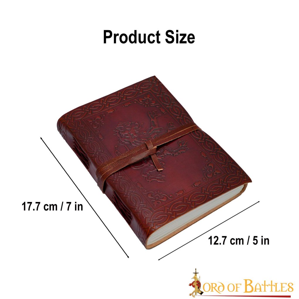 Imagen única de: Diario Heráldico León Rampante Diario de Piel Auténtica Hecho a Mano