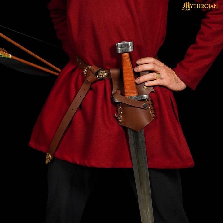 Imagen única de: Mythrojan Medieval Renacimiento Espada de Cuero Rana Espada Larp Disfraz Accesorio Rana Espada Porta Estoque Caballero Espada Cinturón Rana Daga de Cuero Espada Pirata Funda