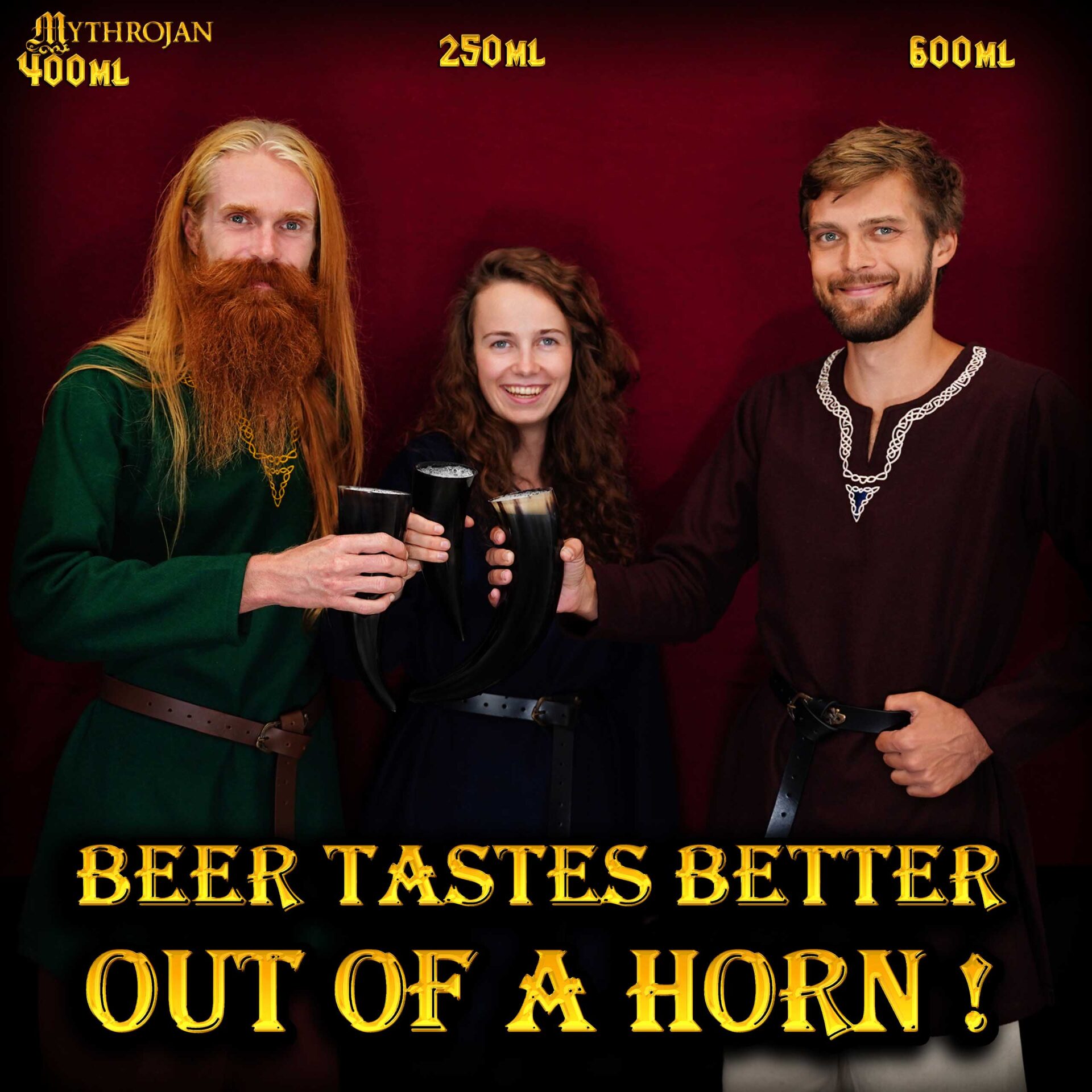 Imagen única de: Mythrojan 400 Ml Vikingo Beber Cuerno Vikingo Vino/taza de Cabeza