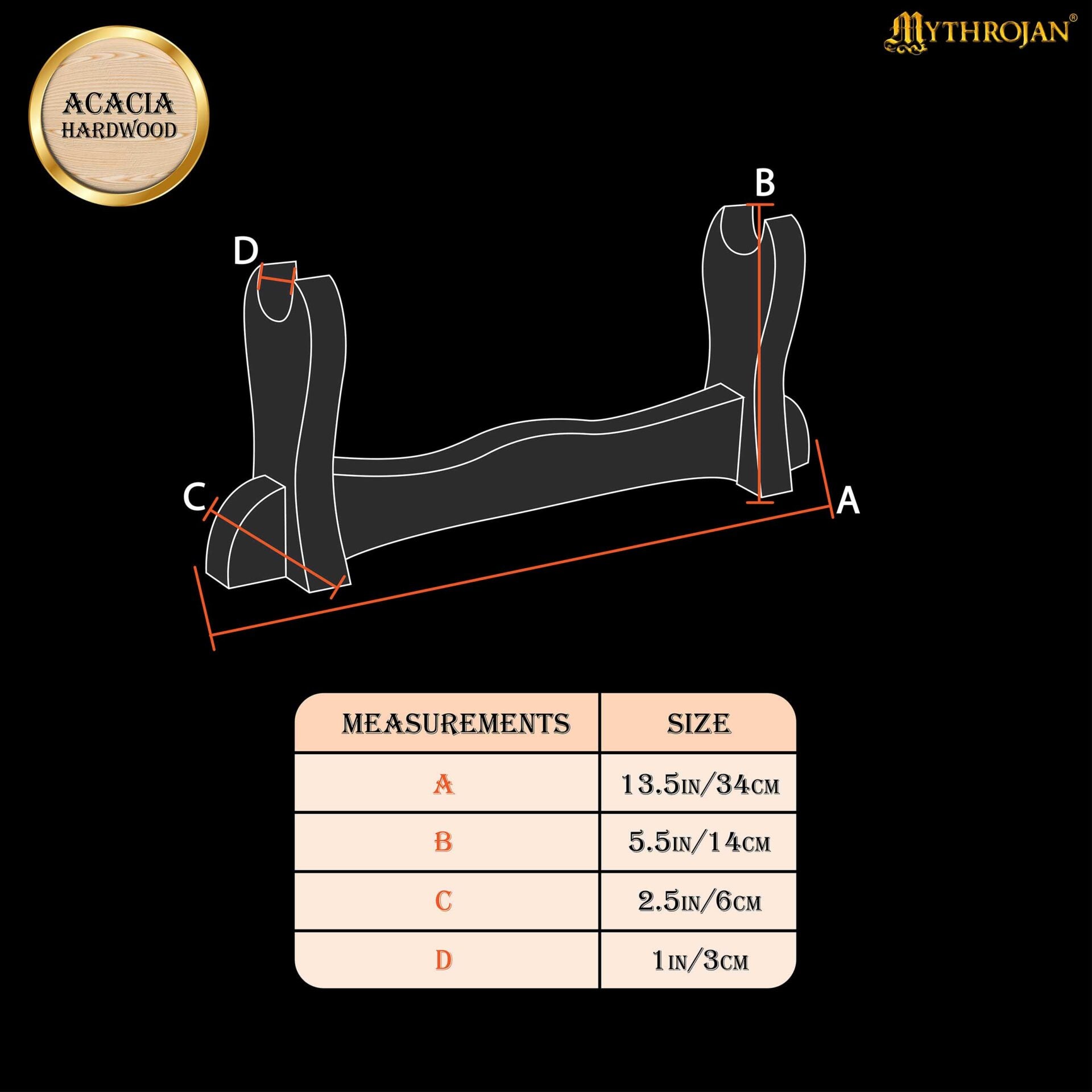 Imagen única de: Soporte de Madera para Espada Mythrojan (pequeño) "simple & Portátil"
