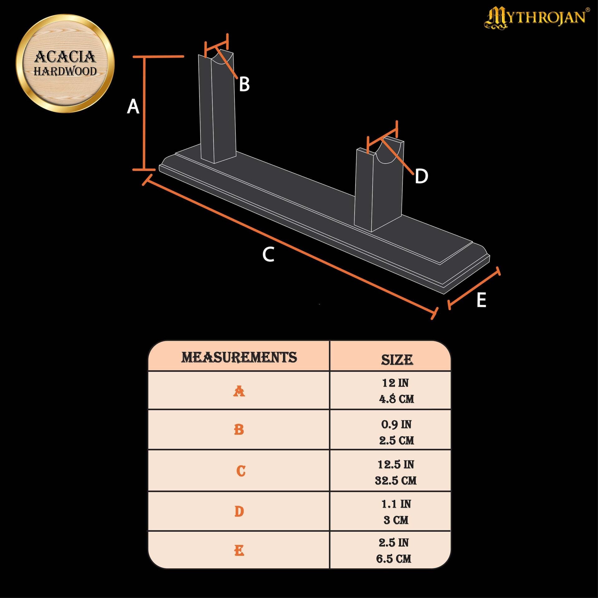 Imagen única de: Mythrojan Soporte de Madera Maciza para Pistola - Soporte de Madera de Primera Calidad para Pistolas Antiguas, Pedernales y Objetos de Colección