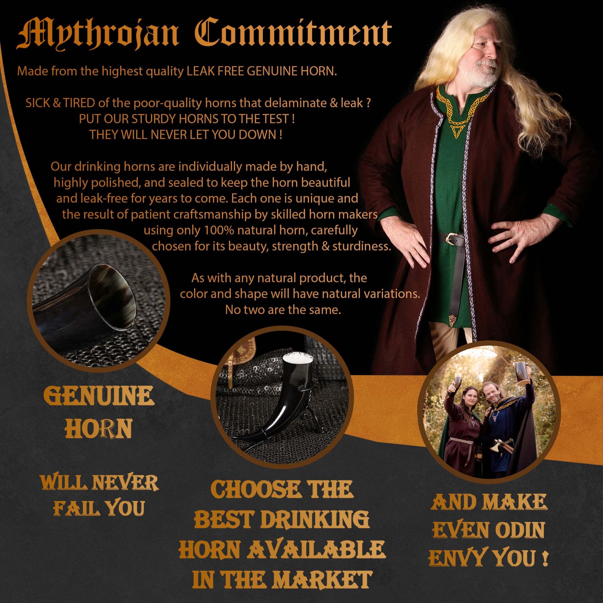 Imagen única de: Mythrojan 400 Ml Vikingo Beber Cuerno Vikingo Vino/taza de Cabeza