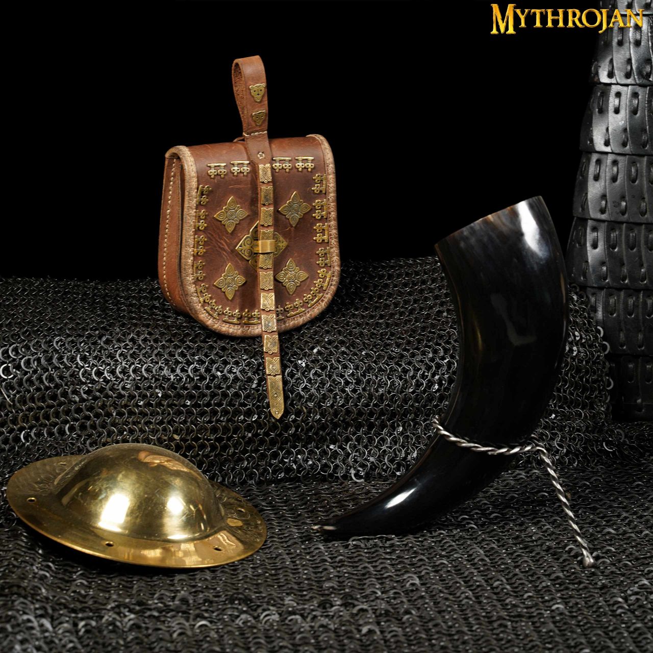 Imagen única de: Mythrojan Cuerno para Beber Forjado a Mano Twisted Rack