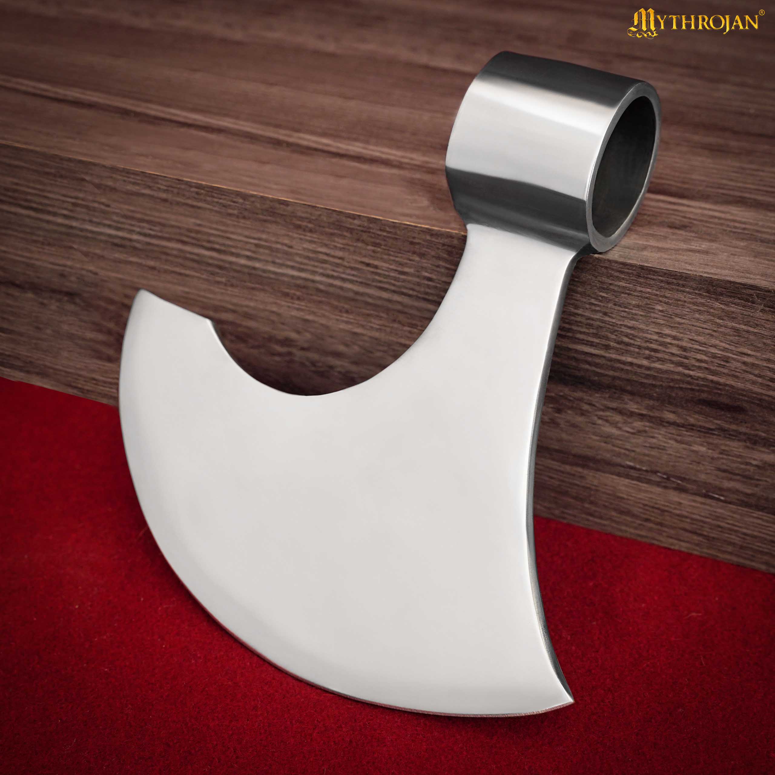 Imagen única de: Mythrojan Medieval Vikingo Barbudo Batalla Hacha Cabeza Larp Traje de Acero Arma