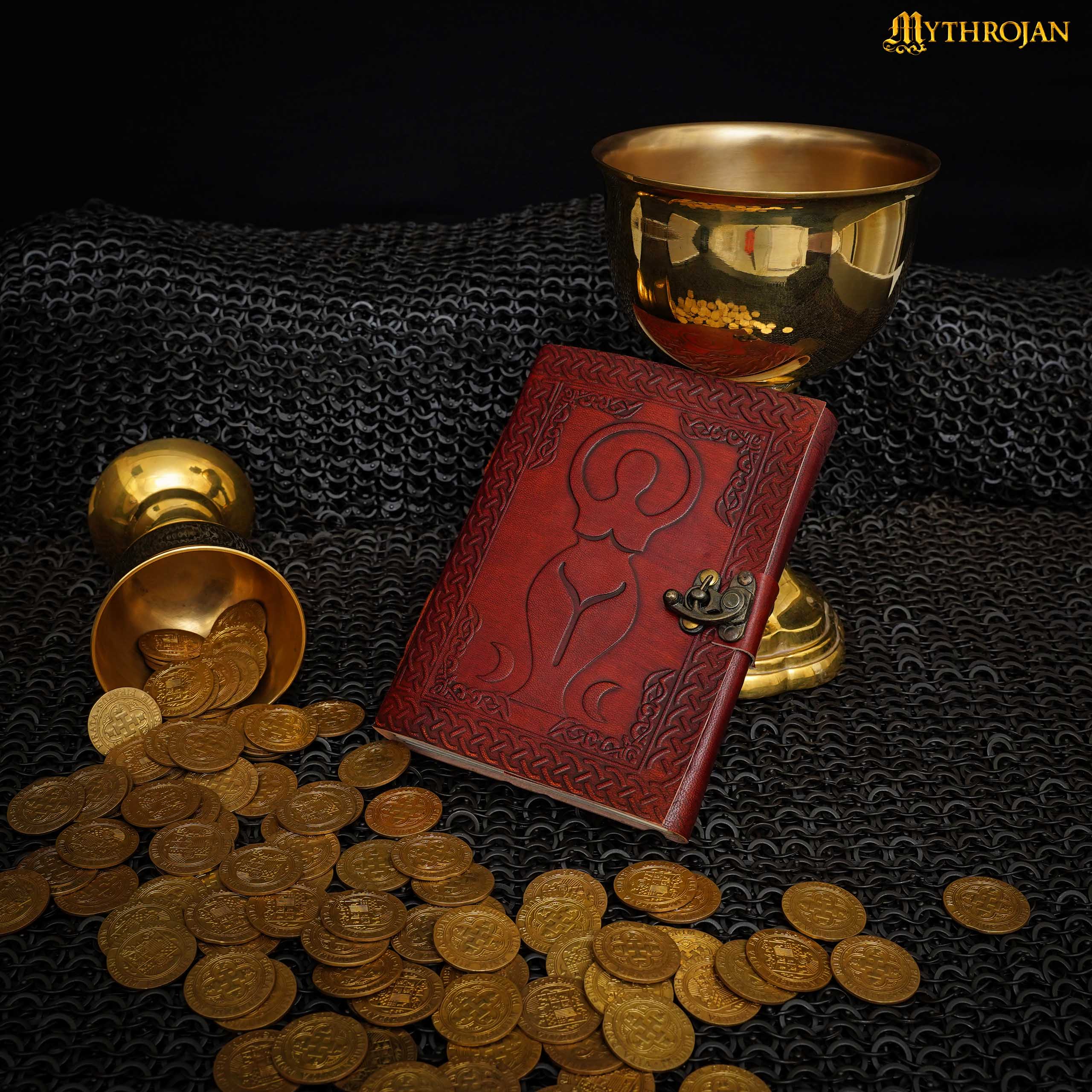 Imagen única de: Mythrojan Diosa Medieval Diario de Cuero con Cerradura 5 X 7 Pulgadas Hecho a Mano Vintage Diario Notebook