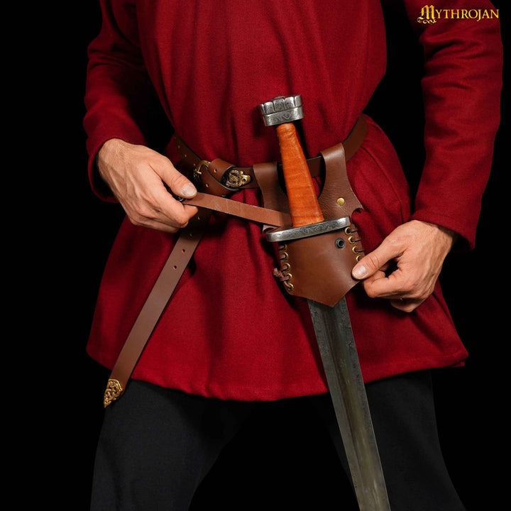 Imagen única de: Mythrojan Medieval Renacimiento Espada de Cuero Rana Espada Larp Disfraz Accesorio Rana Espada Porta Estoque Caballero Espada Cinturón Rana Daga de Cuero Espada Pirata Funda