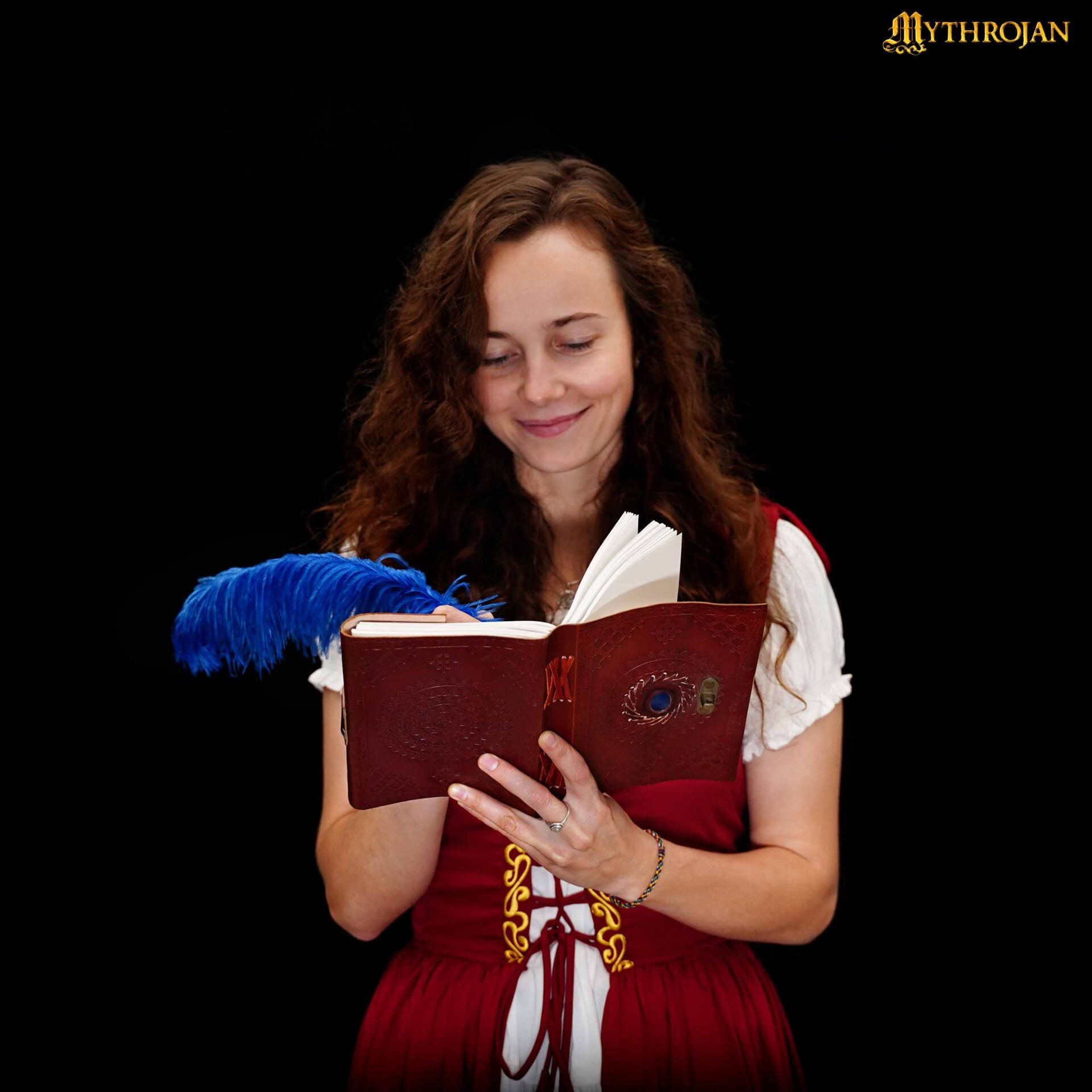 Imagen única de: Mythrojan Diario de Cuero Marrón en Relieve Vintage Cuaderno de Escritura