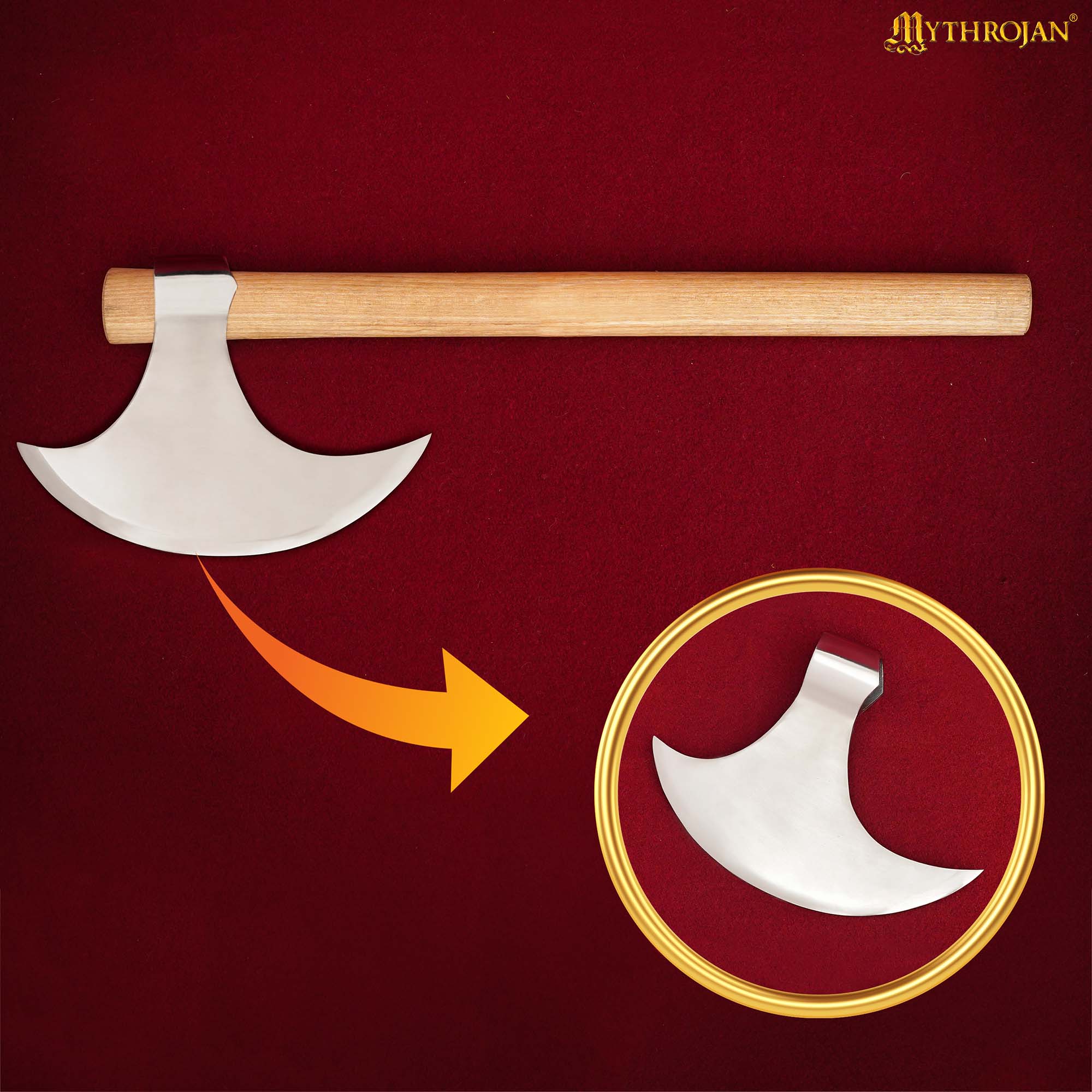 Imagen única de: Mythrojan Medieval Vikingo Hacha Batalla Listo Axehead Reenactment Renacimiento Disfraz