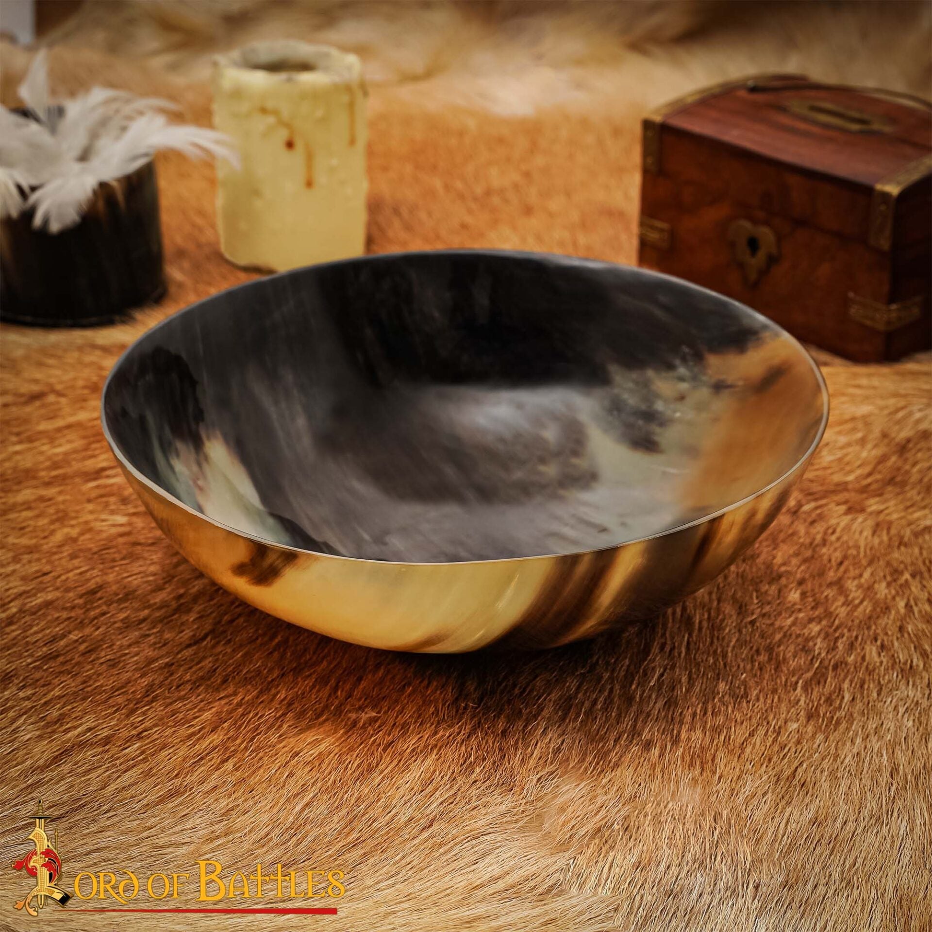 Imagen única de: Viking Feast Cuenco Grande de Cuerno Auténtico