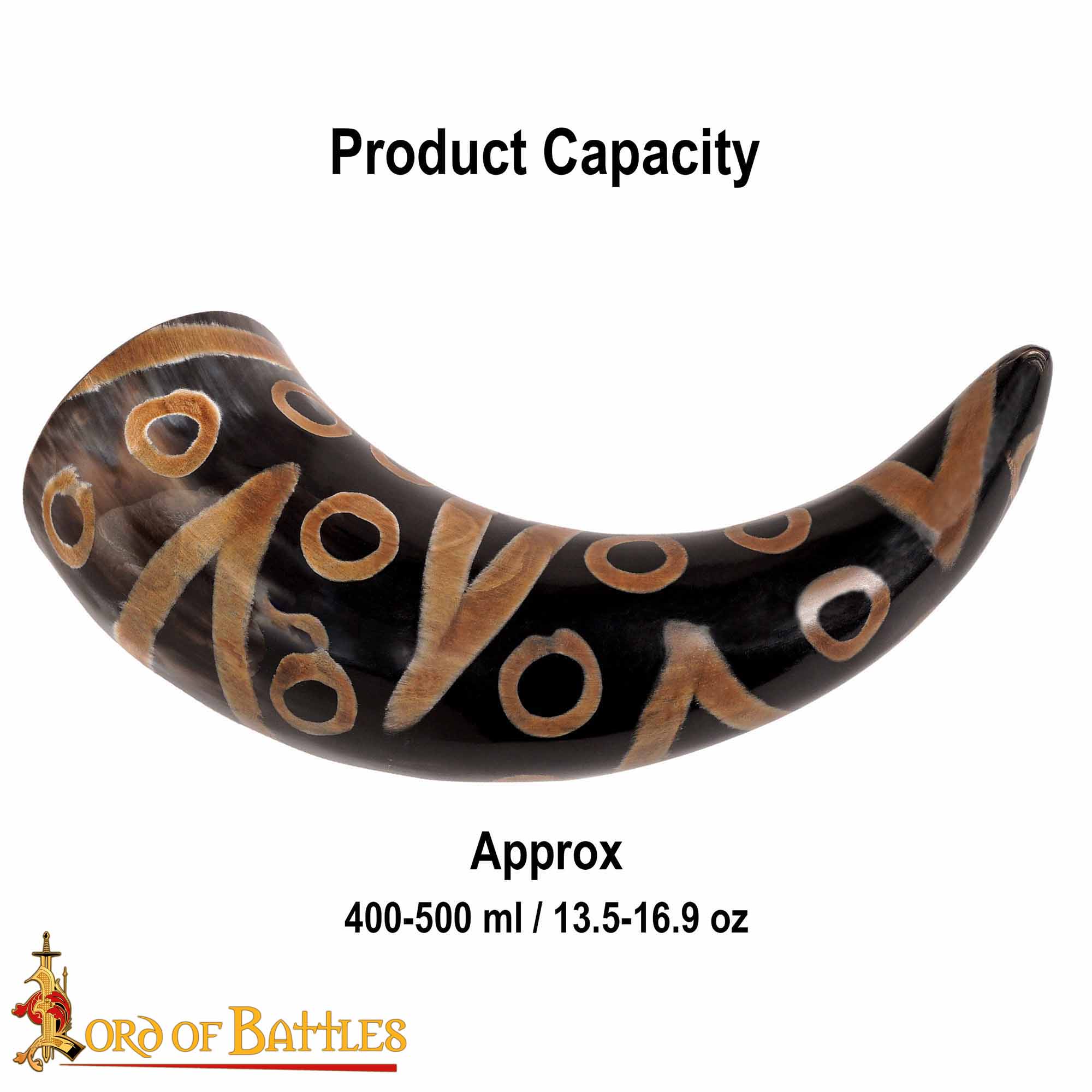 Imagen única de: Cuerno Medieval para Beber 400 - 500 Ml Cuerno de Buey Auténtico Hecho a Mano