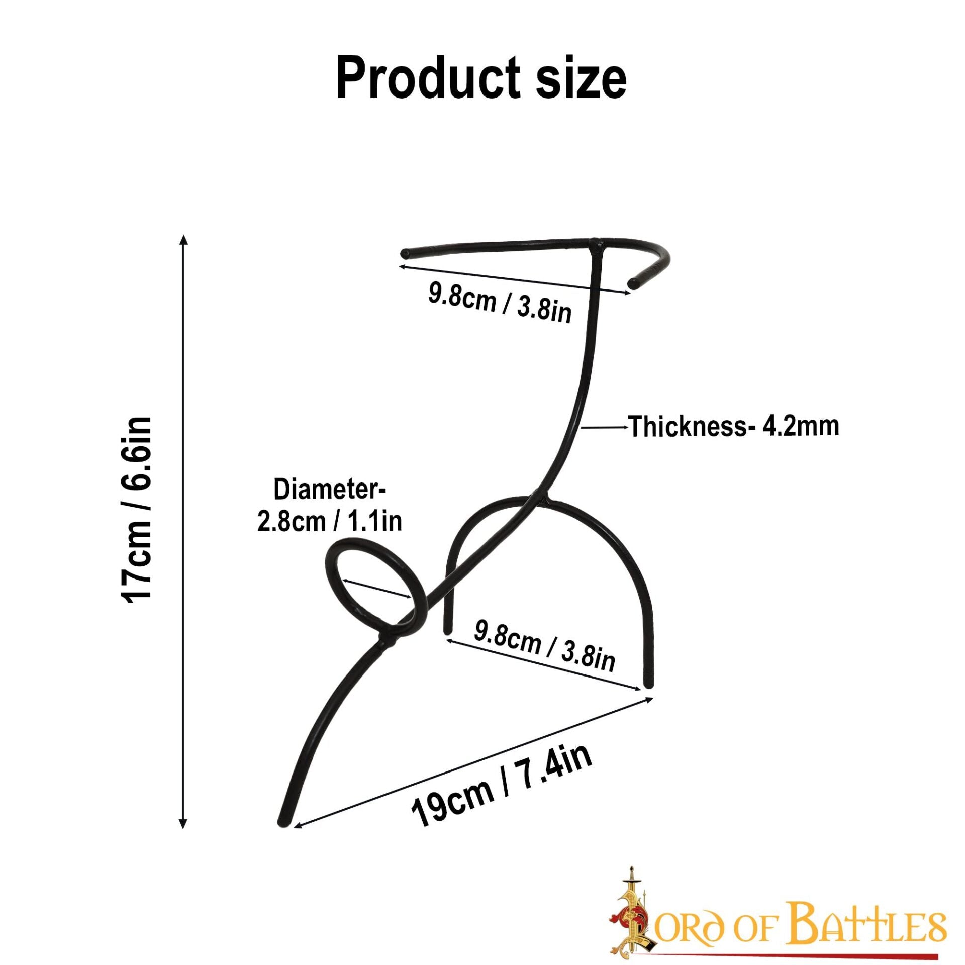 Soporte de Hierro Forjado a Mano para Cuernos Curvados Vikingos y Medievales - Accesorio Rústico para Mesa y Banquete - Imagen 3