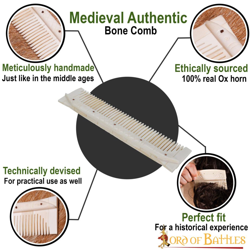 Imagen única de: Peine Medieval de Hueso Auténtico Accesorio Artesanal de Hueso Auténtico