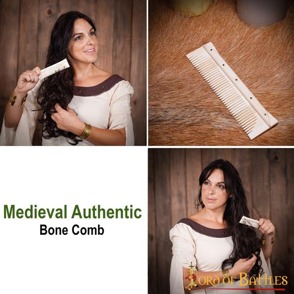 Imagen única de: Peine Medieval de Hueso Auténtico Accesorio Artesanal de Hueso Auténtico