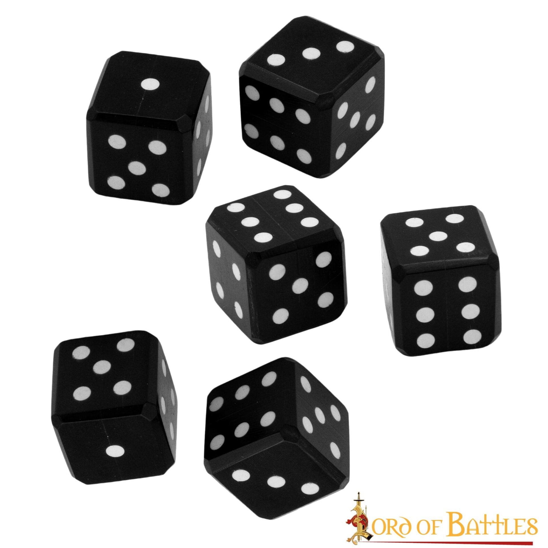 Imagen única de: Juego de Dados Artesanales de Cuerno de Búfalo - 6 Piezas | Dados Naturales para Juegos de Rol de Mesa, Coleccionismo y Juegos Históricos
