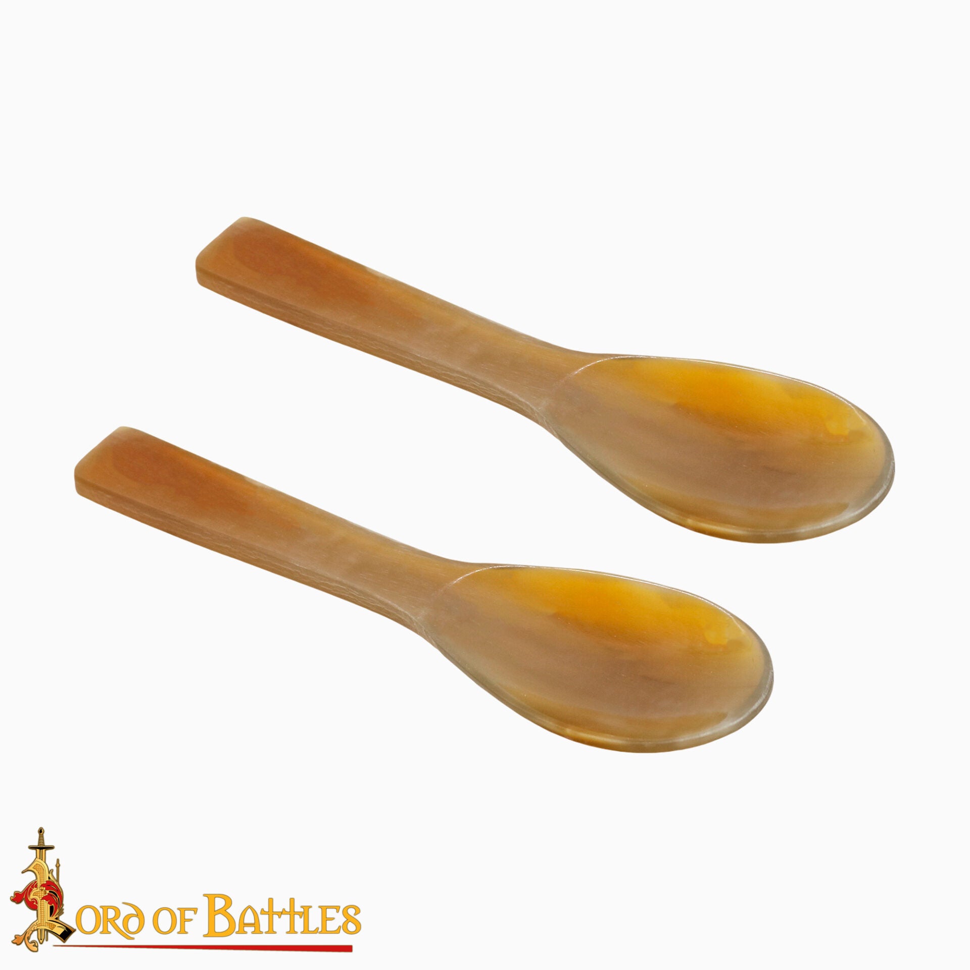 Imagen única de: Juego de 2 Cucharas Medievales de Cuerno de Buey Auténtico