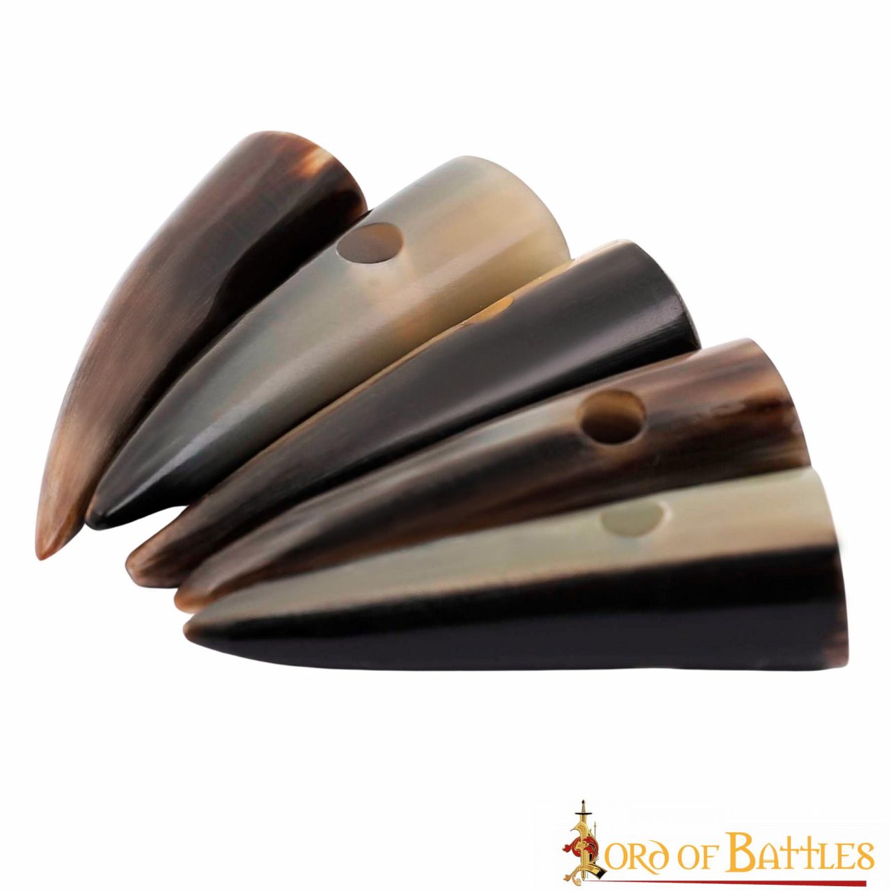 Imagen única de: Juego de 5 Botones de Palanca de Cuerno Pulido Estilo Vikingo - Acabado a Mano con Cuerno de Buey Natural