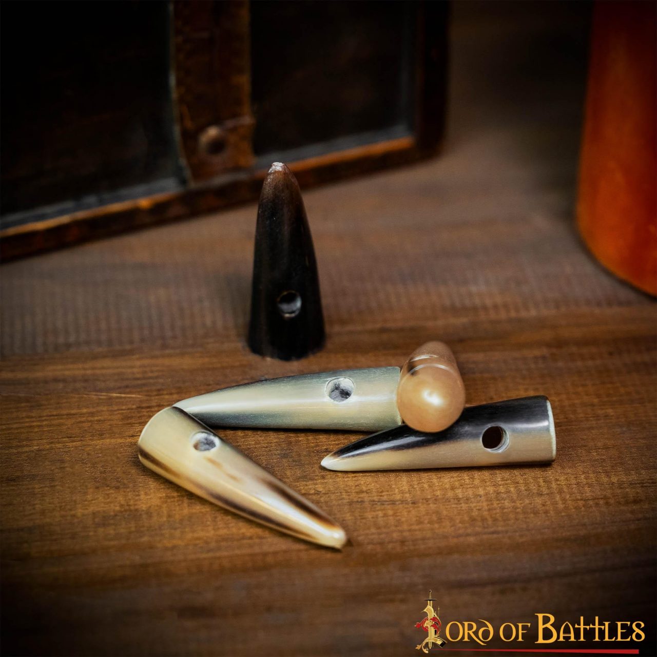 Imagen única de: Juego de 5 Botones de Palanca de Cuerno Pulido Estilo Vikingo - Acabado a Mano con Cuerno de Buey Natural