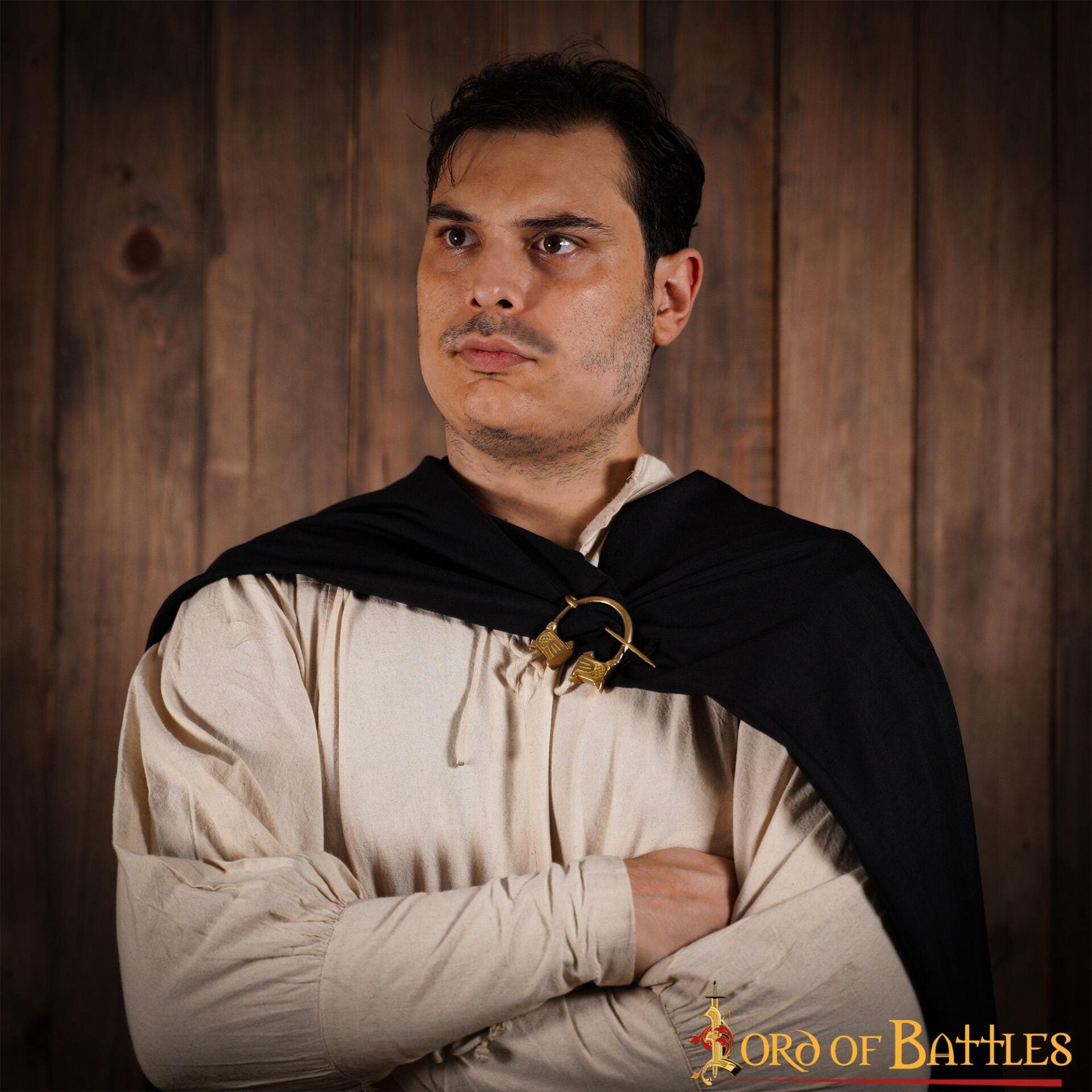 Imagen única de: Broche de Capa con Cabeza de Cuervo Nórdico - Latón