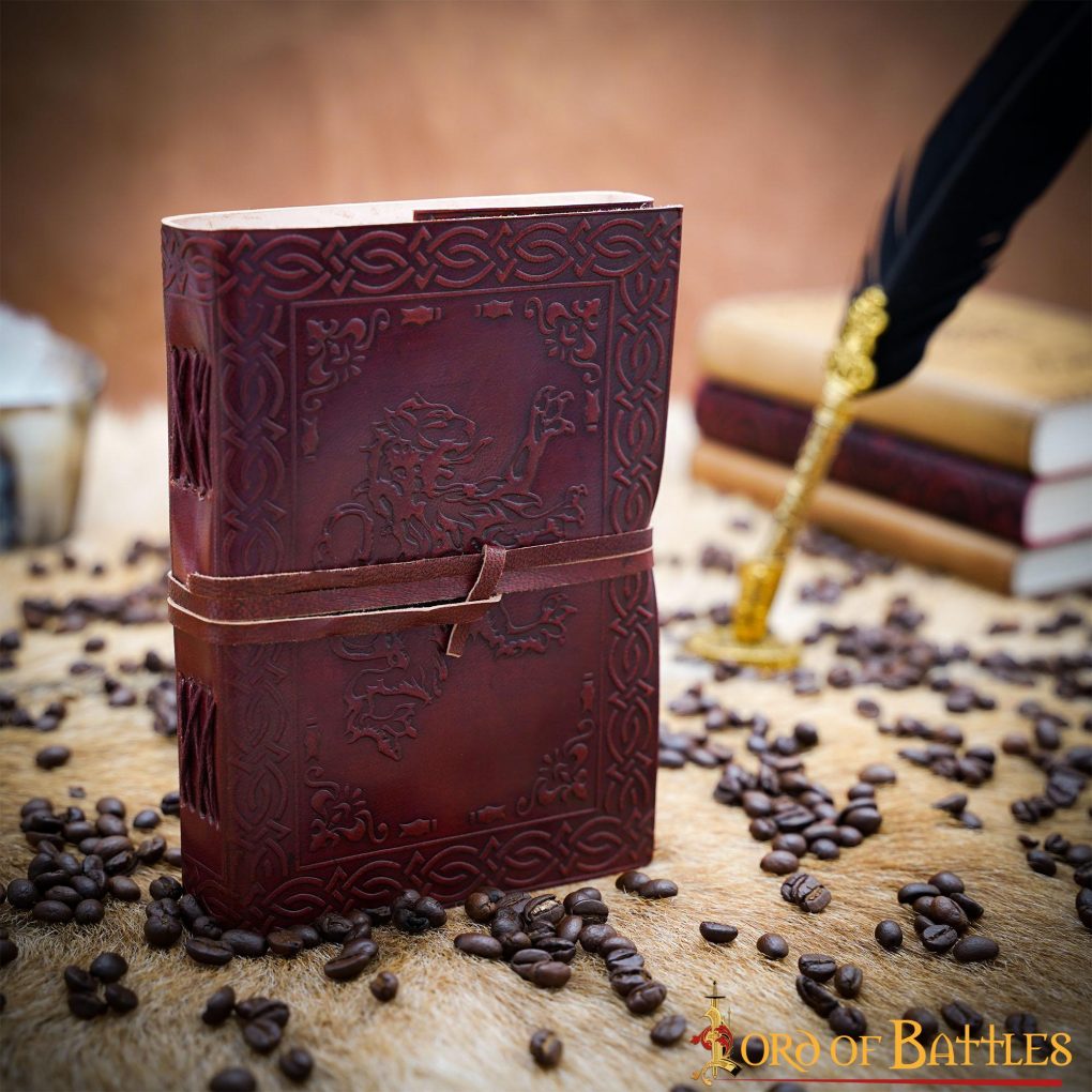 Imagen única de: Diario Heráldico León Rampante Diario de Piel Auténtica Hecho a Mano