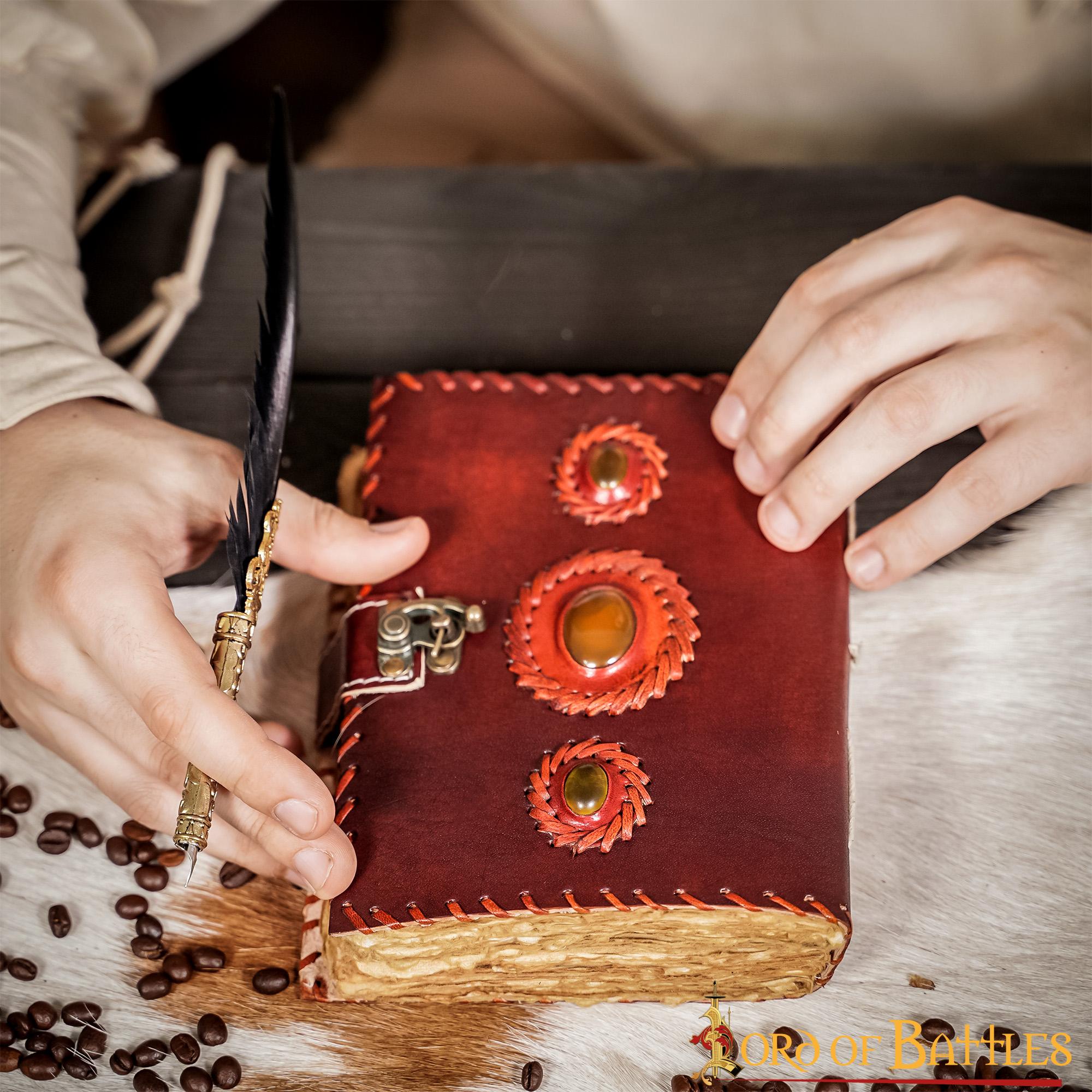 Imagen única de: Diario Medieval de Notas de Piel Auténtica Hecho a Mano