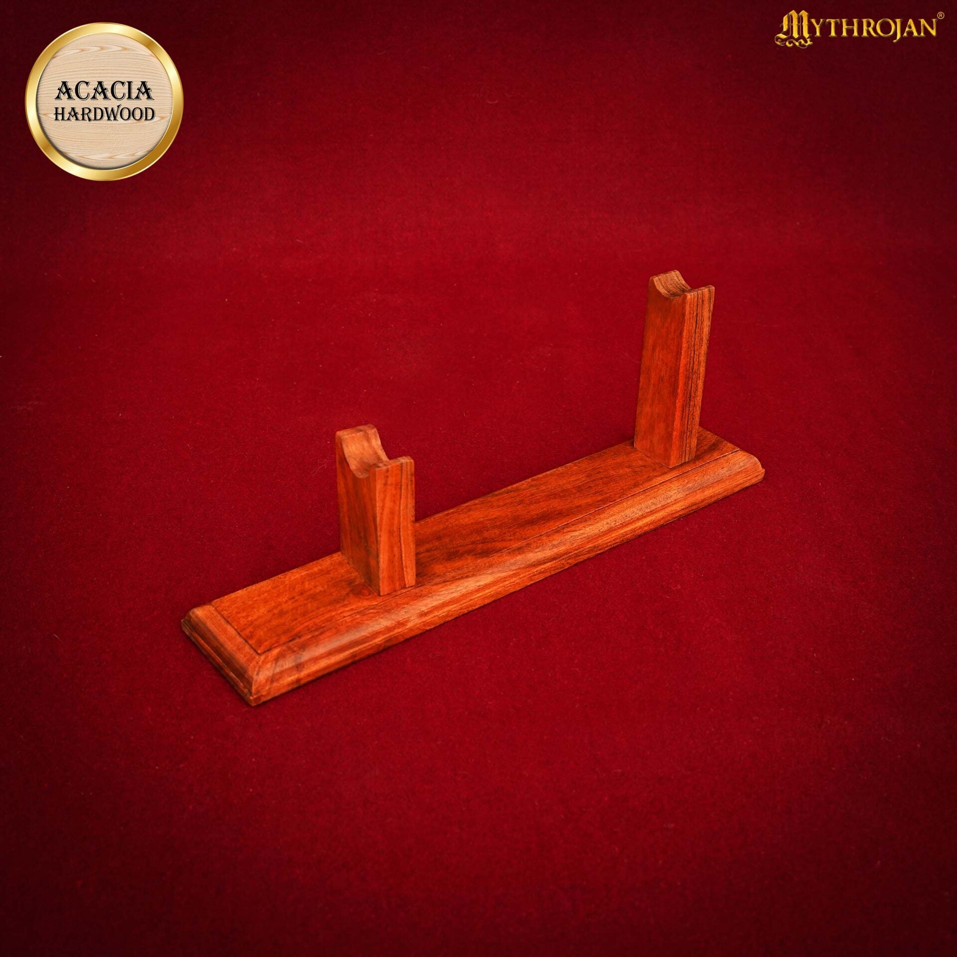 Imagen única de: Mythrojan Soporte de Madera Maciza para Pistola - Soporte de Madera de Primera Calidad para Pistolas Antiguas, Pedernales y Objetos de Colección