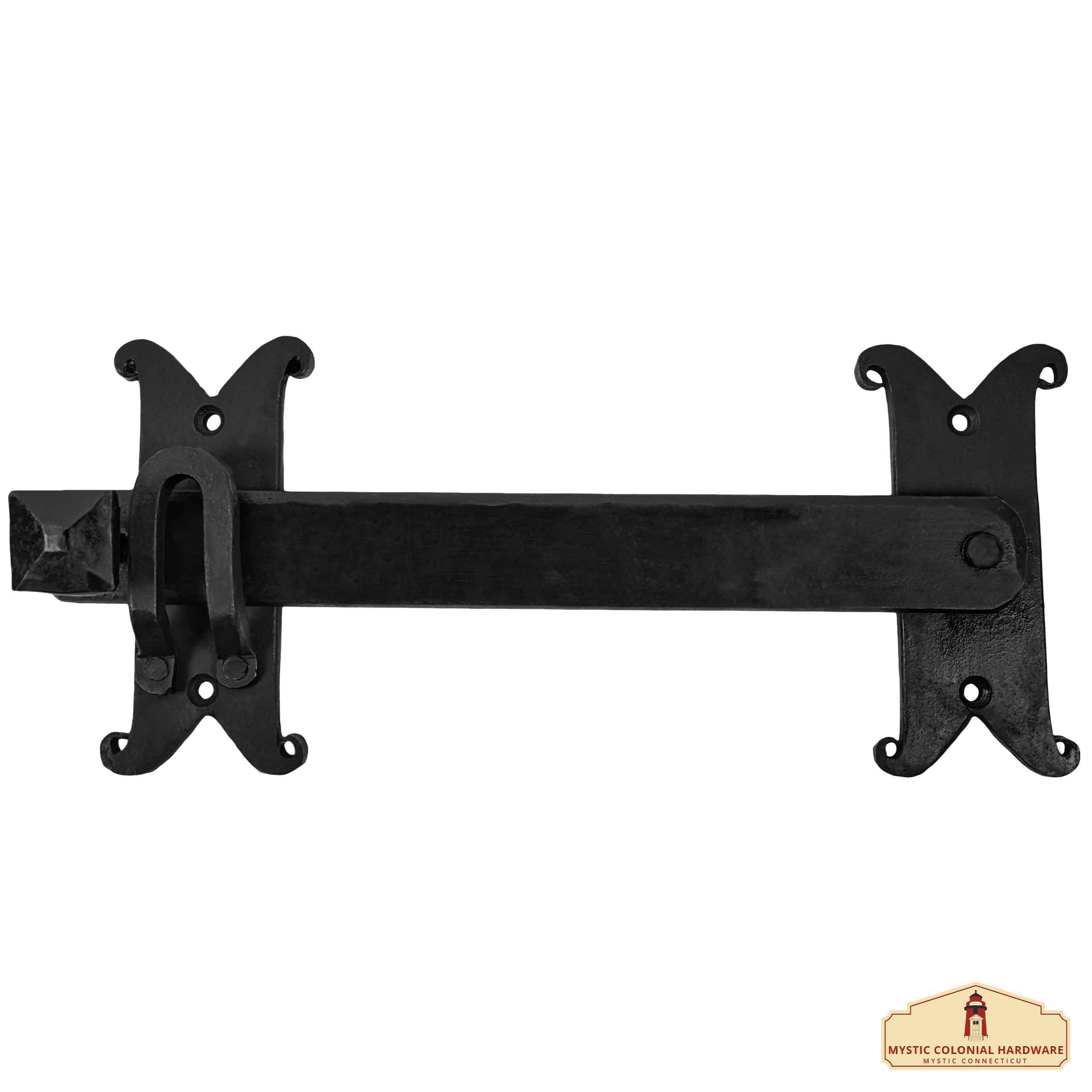 Imagen única de: Mystic Colonial Hardware Heavy Duty Cast Iron Gate Flip Latch - Black Drop Latch For Barn Doors, Farm Gates, Sheds, Cabinets, And Antique Privacy Hardware Replacement