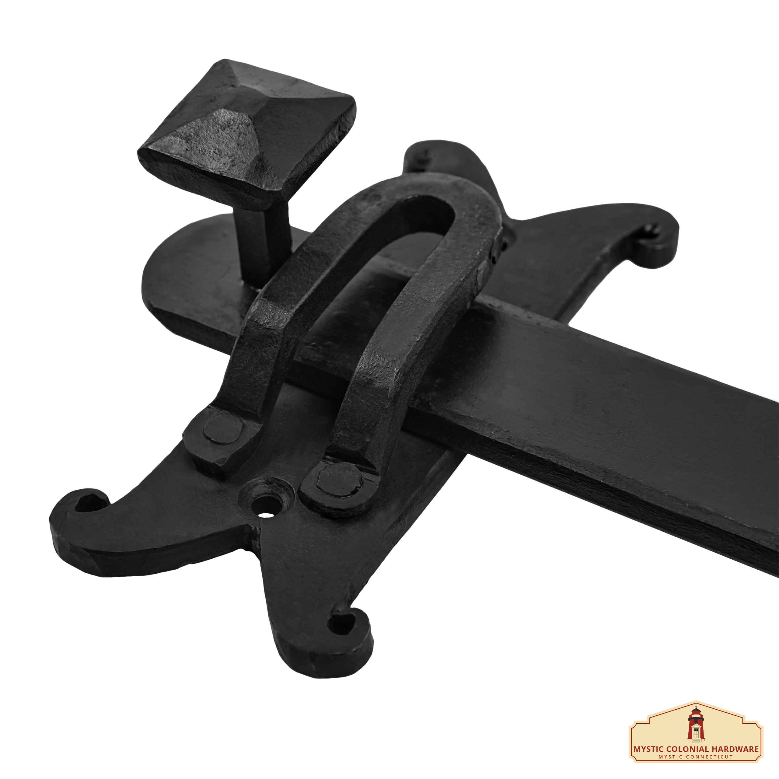 Imagen única de: Mystic Colonial Hardware Heavy Duty Cast Iron Gate Flip Latch - Black Drop Latch For Barn Doors, Farm Gates, Sheds, Cabinets, And Antique Privacy Hardware Replacement