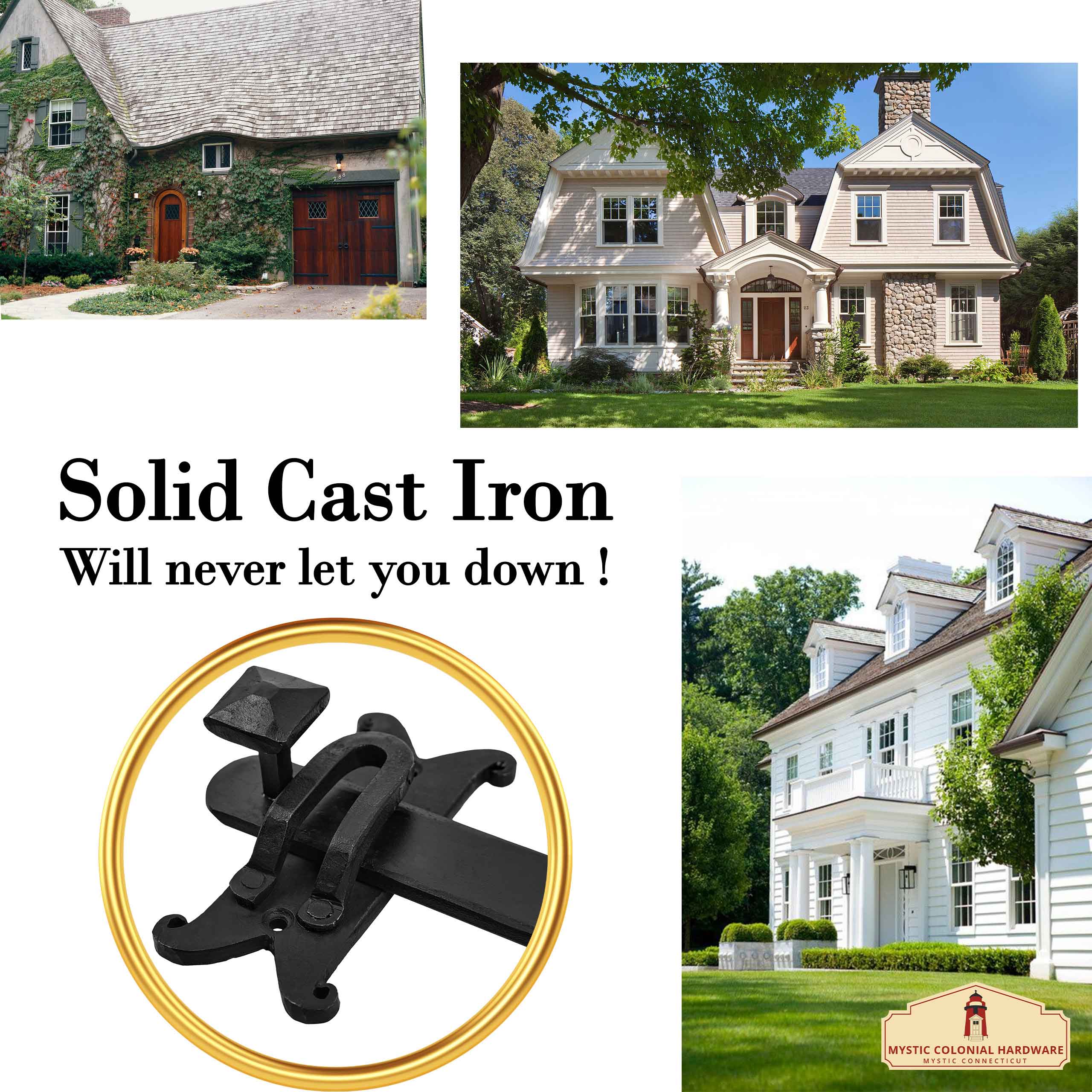 Imagen única de: Mystic Colonial Hardware Heavy Duty Cast Iron Gate Flip Latch - Black Drop Latch For Barn Doors, Farm Gates, Sheds, Cabinets, And Antique Privacy Hardware Replacement