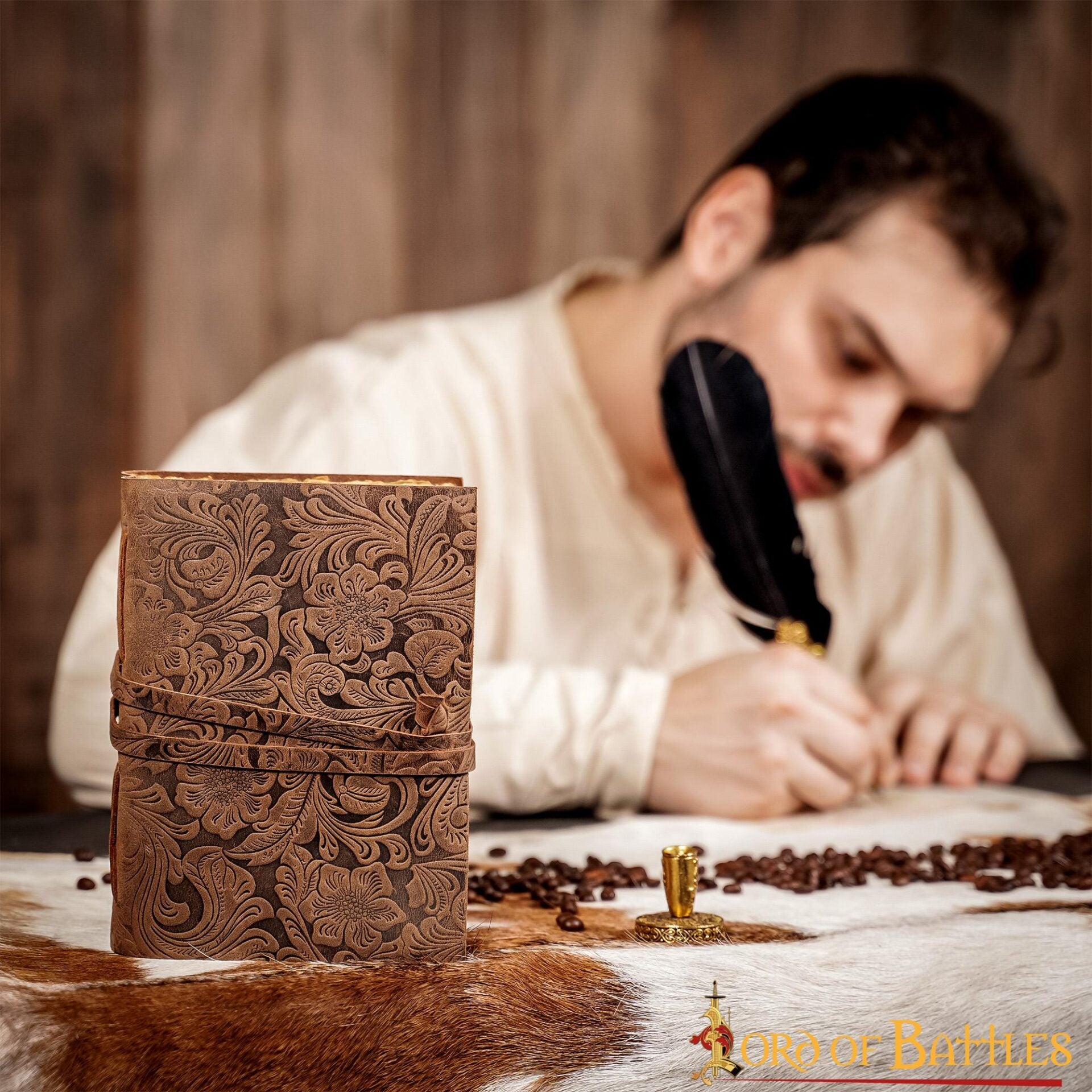 Imagen única de: Diario Medieval Diario Vintage de Cuero Hecho a Mano