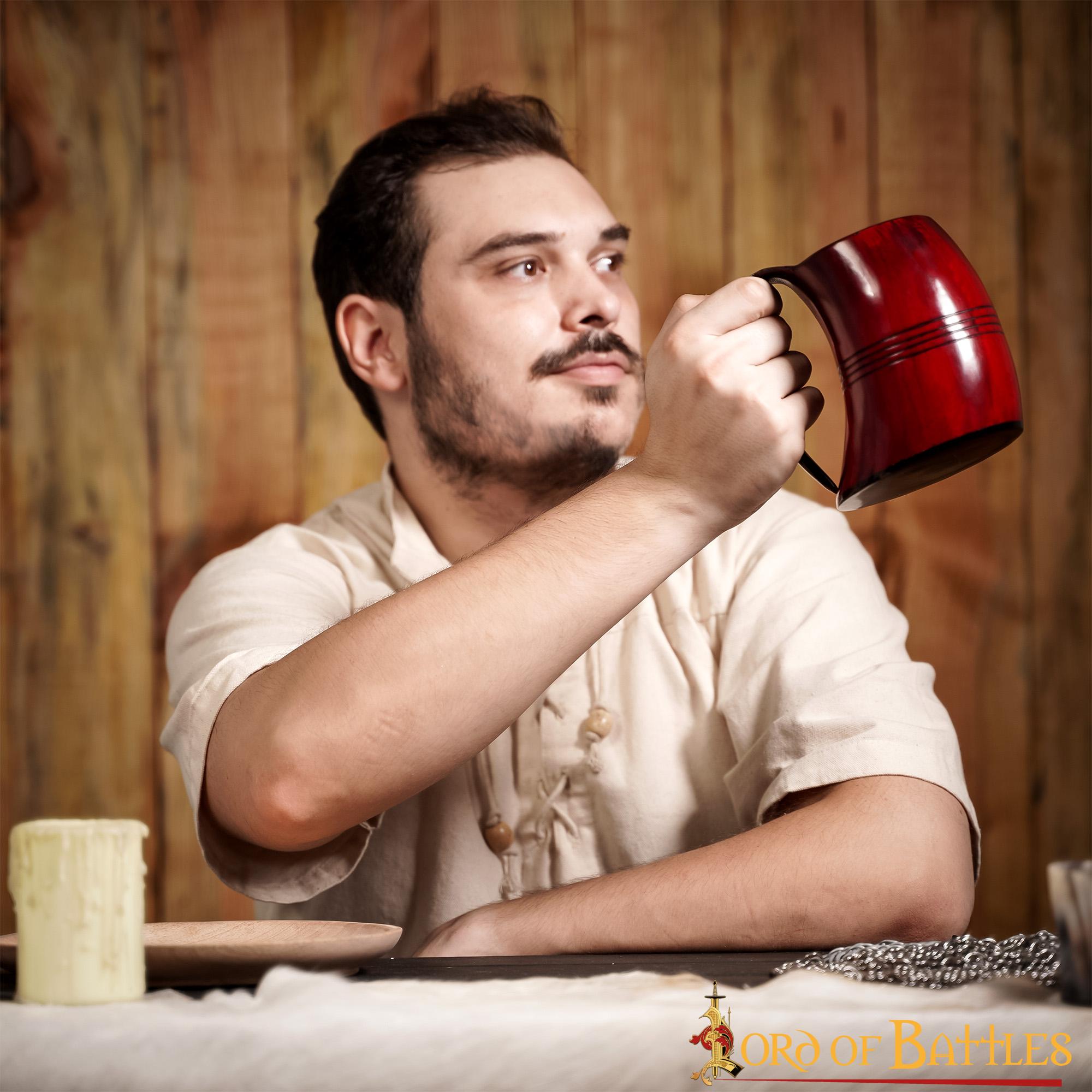 Imagen única de: Taza de Cerveza Vikinga de Cuerno de Buey Auténtica Hecha a Mano