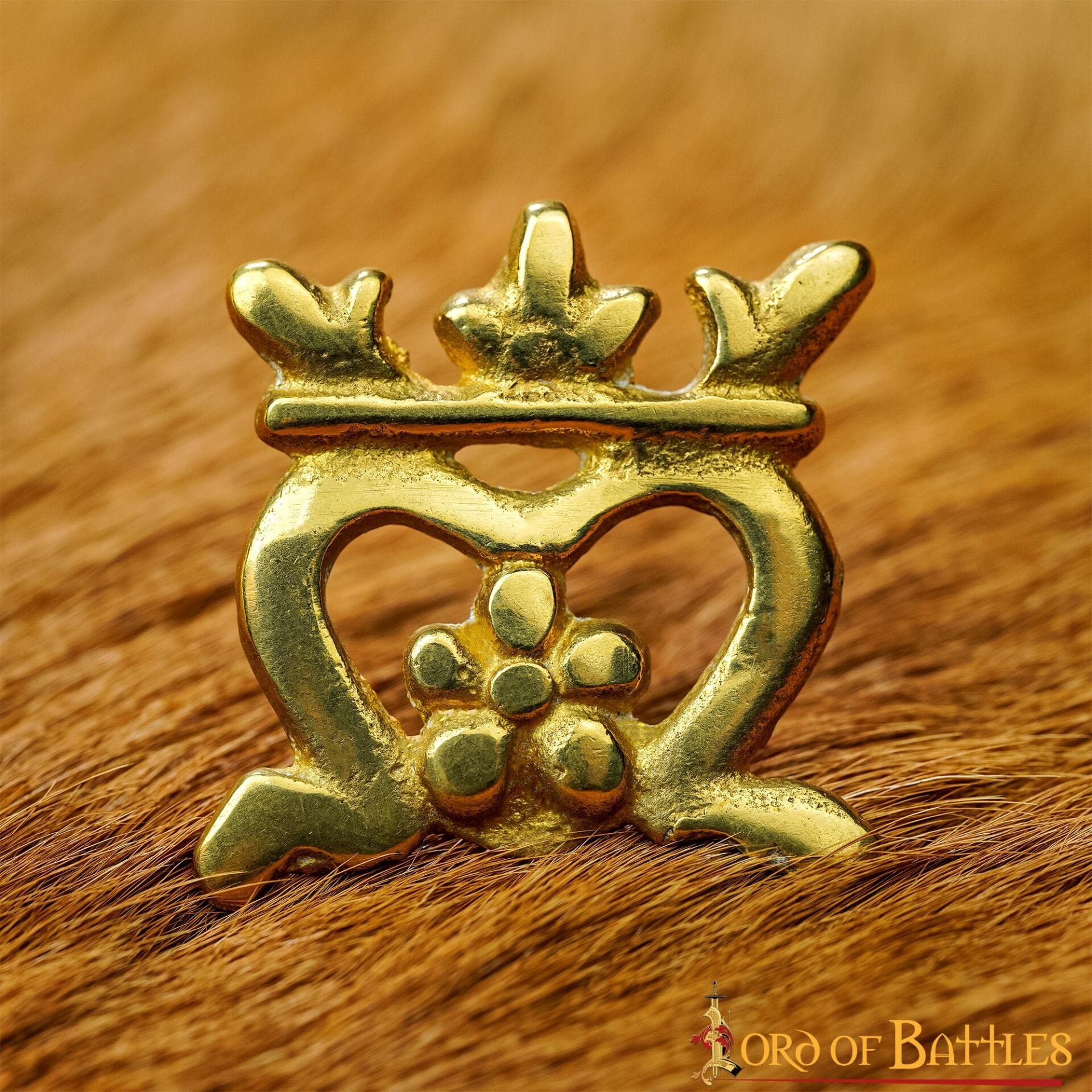 Corona Medieval de Latón para Cinturón - Juego de 5 Tachuelas de Latón para Artesanía en Cuero y Disfraces - Imagen 7