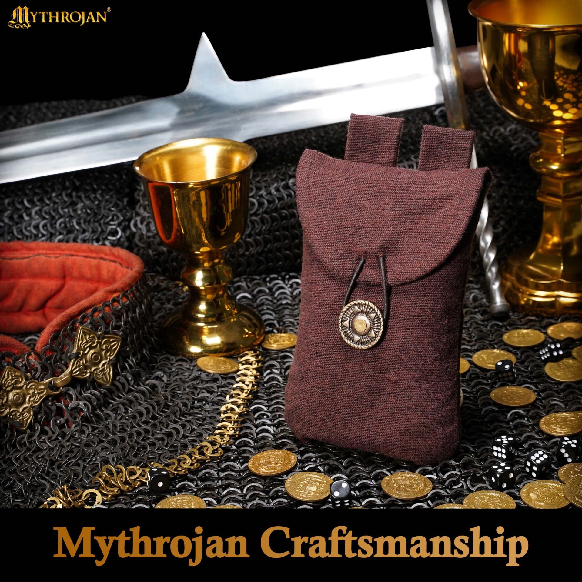 Imagen única de: Mythrojan Bolsa de Cinturón de Gamuza Grande, Ideal para Sca Larp Reenactment y Ren Feria, Cuero de Gamuza, Citrus , 7.2 "× 4.7 "