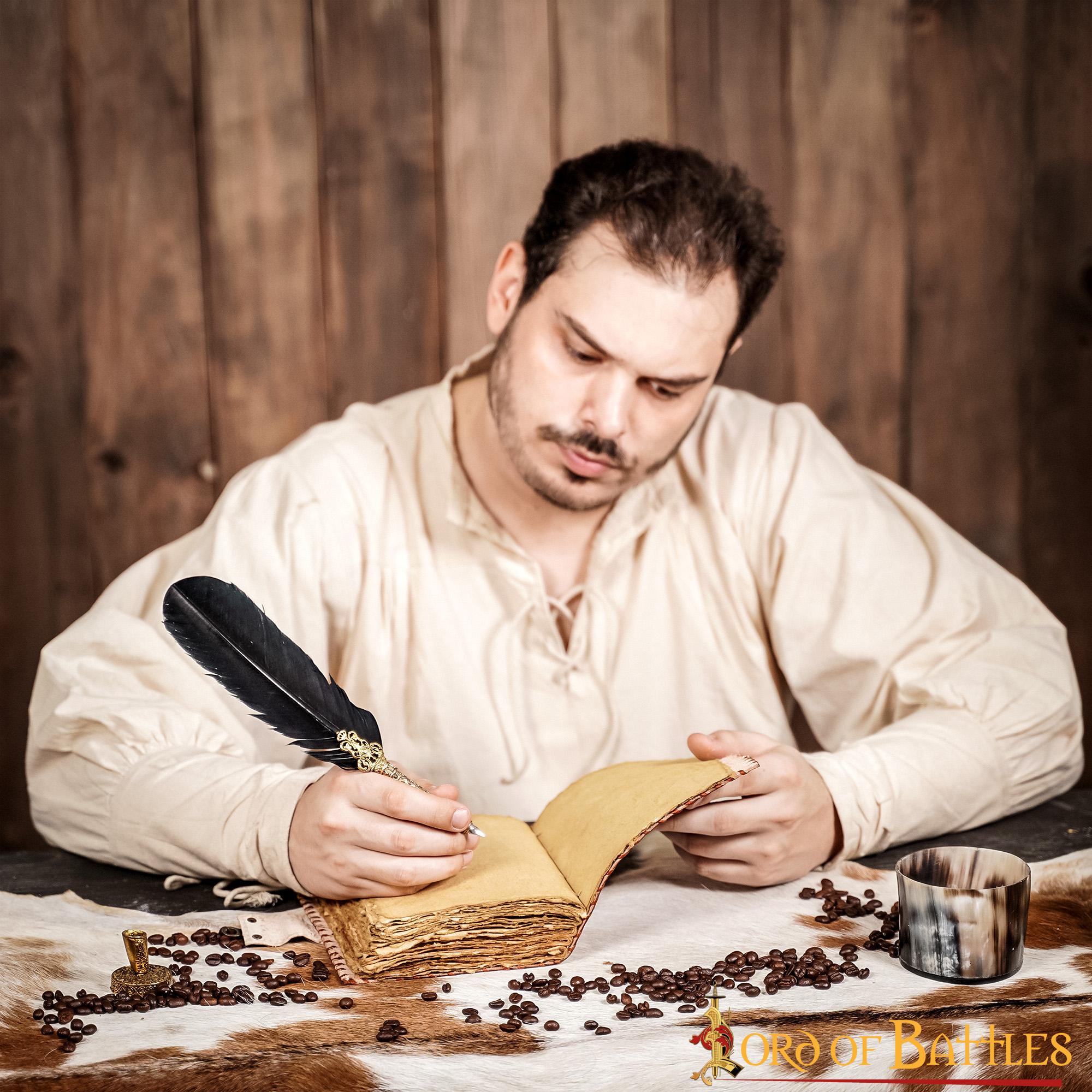 Imagen única de: Diario Medieval de Notas de Piel Auténtica Hecho a Mano